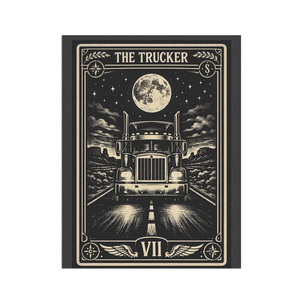 The Trucker Tarot-style Semi Truck Garden Banner | House Flag