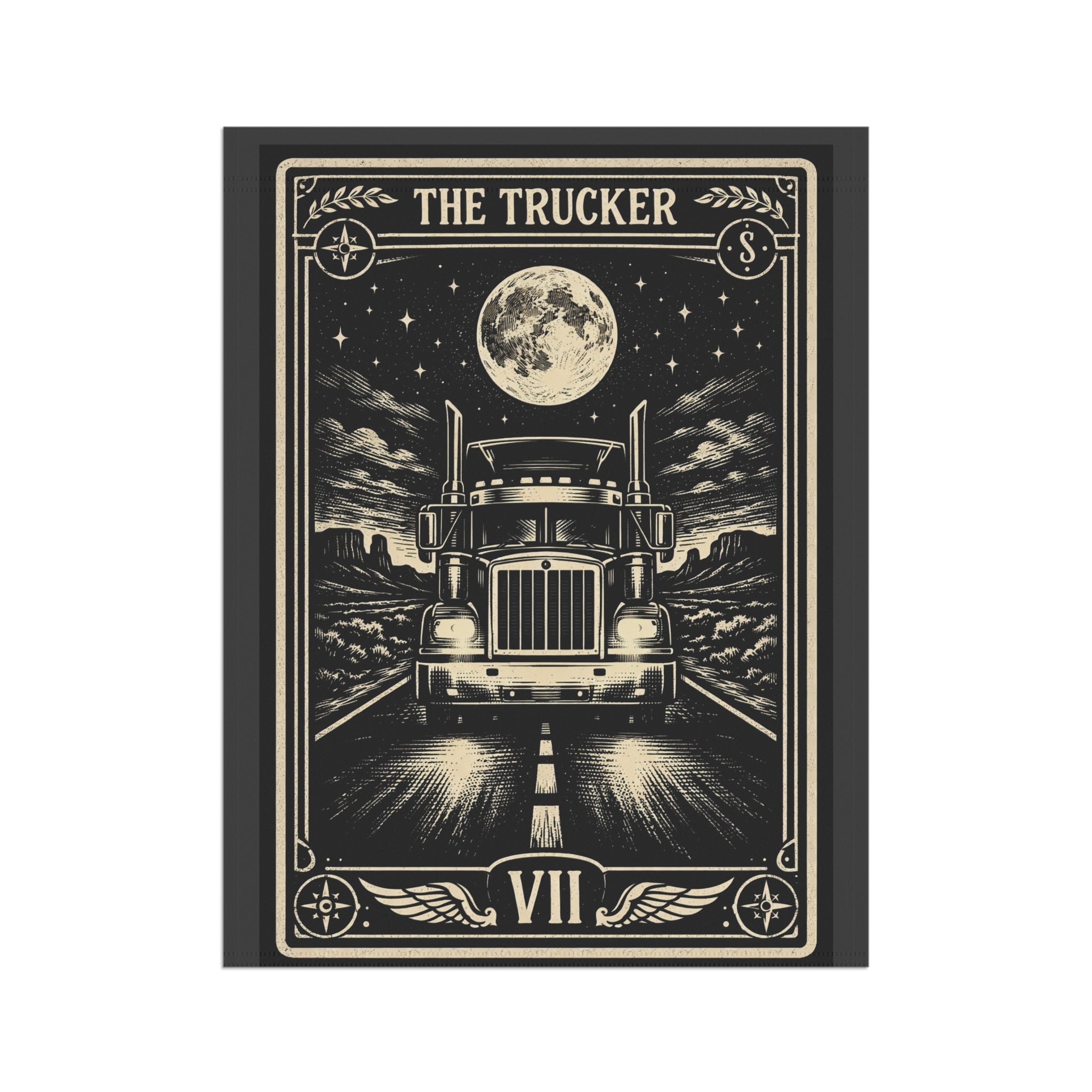 The Trucker Tarot-style Semi Truck Garden Banner | House Flag