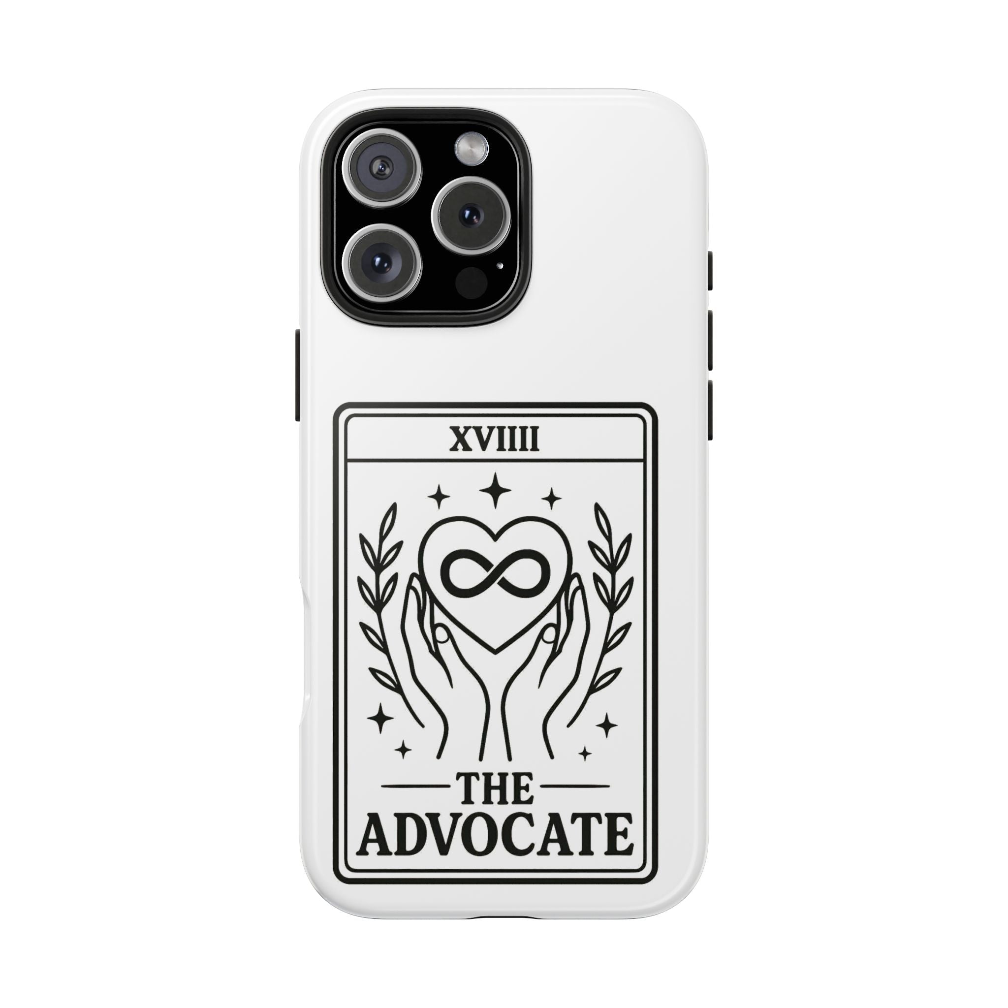 The Advocate tarot card Phone Case | infinity heart hands design