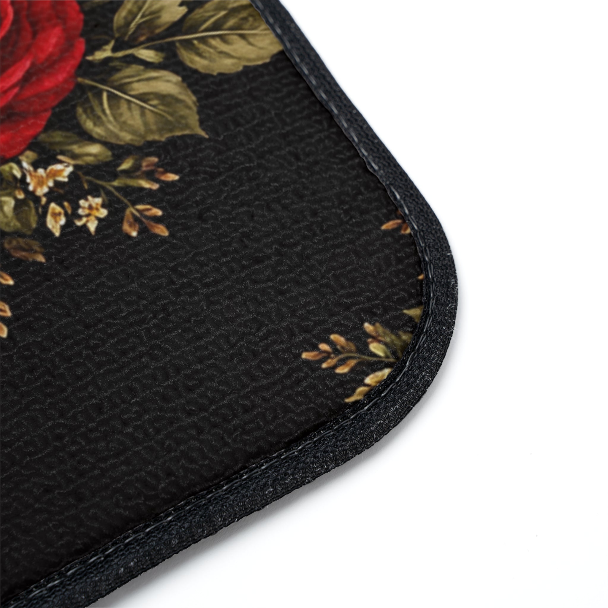 Vintage Red Rose Pattern Car Floor Mat | Floral Car Mat