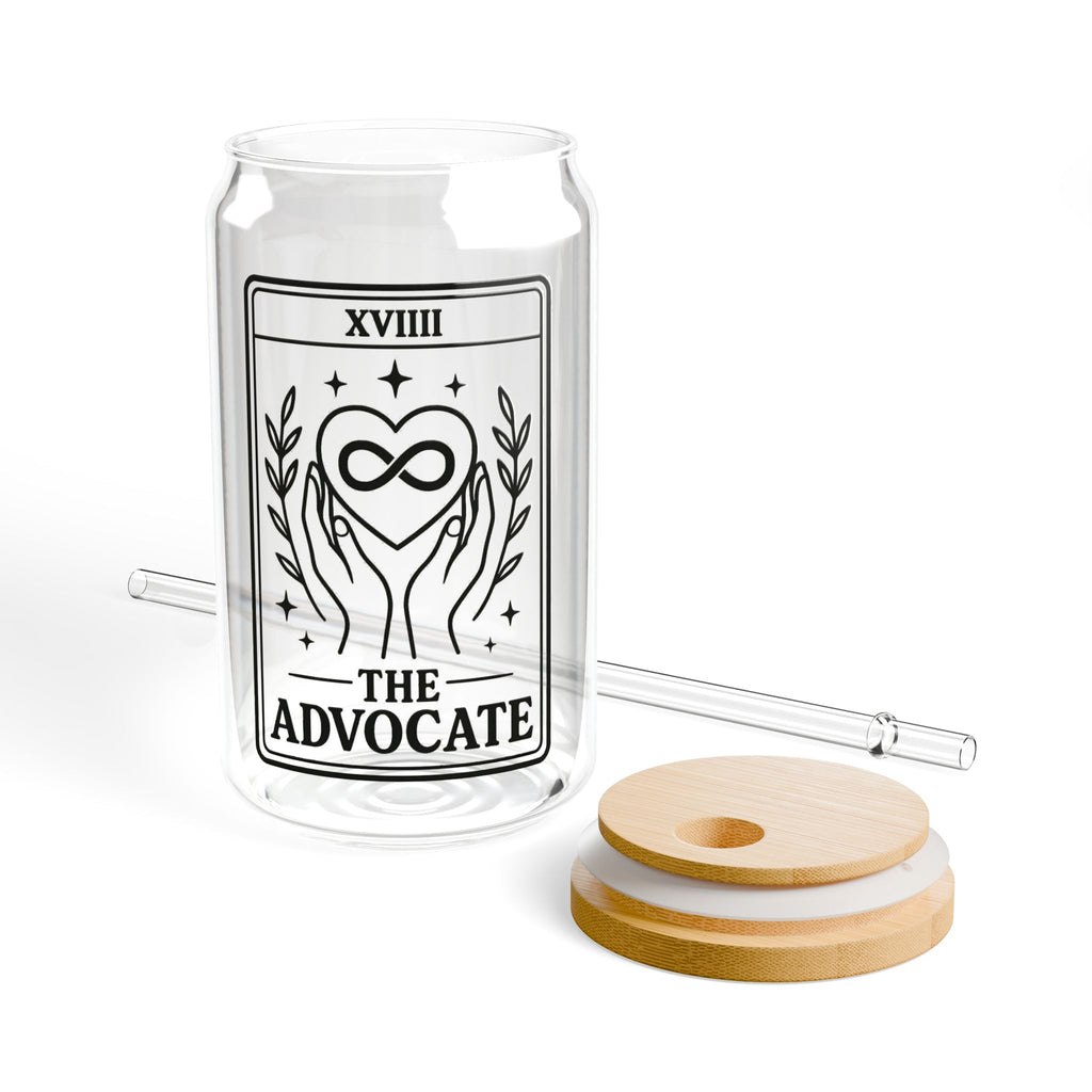 The Advocate Tarot Card Sipper Glass | 16oz