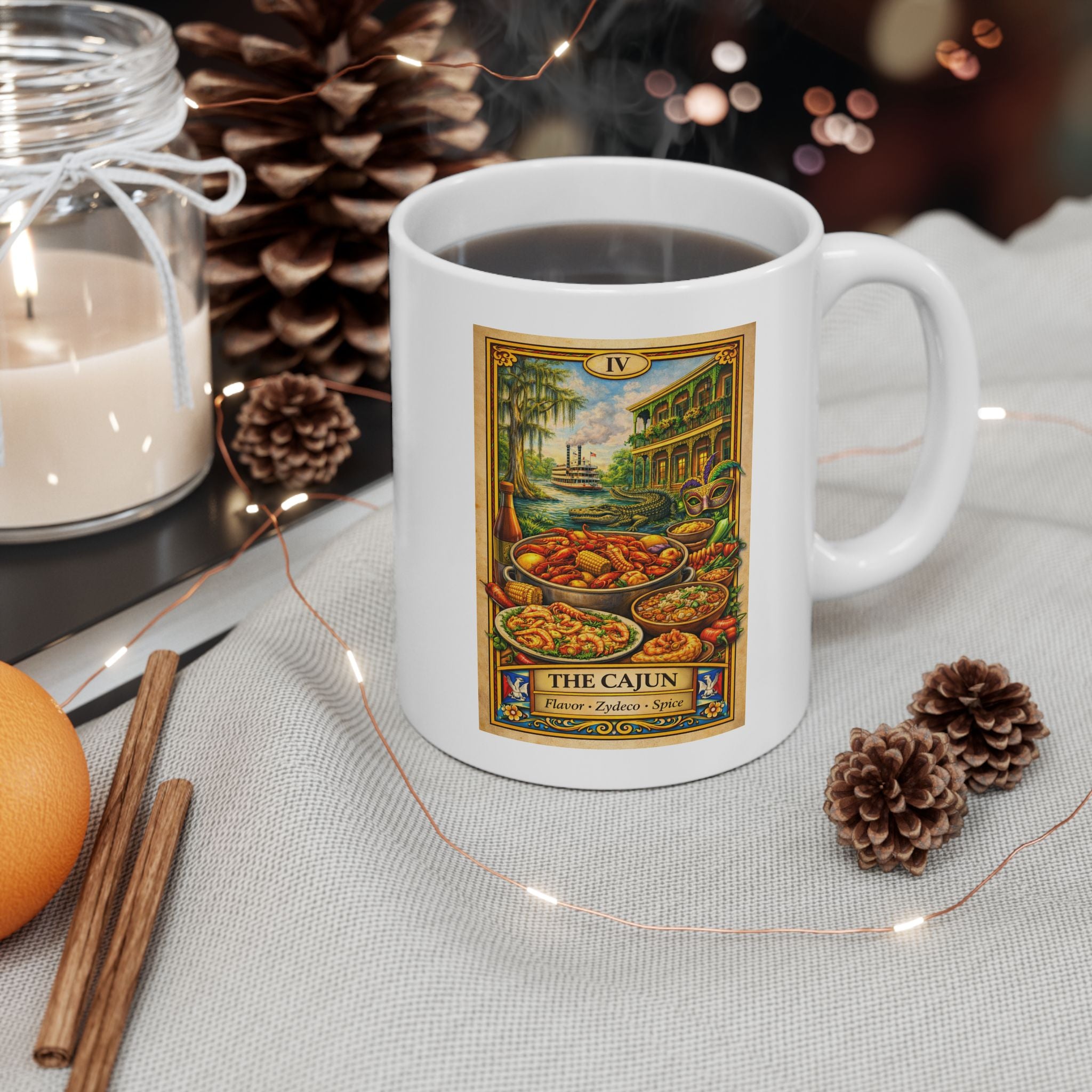 Vintage Cajun Life Mug | Lousianna | Kitchen Art Ceramic