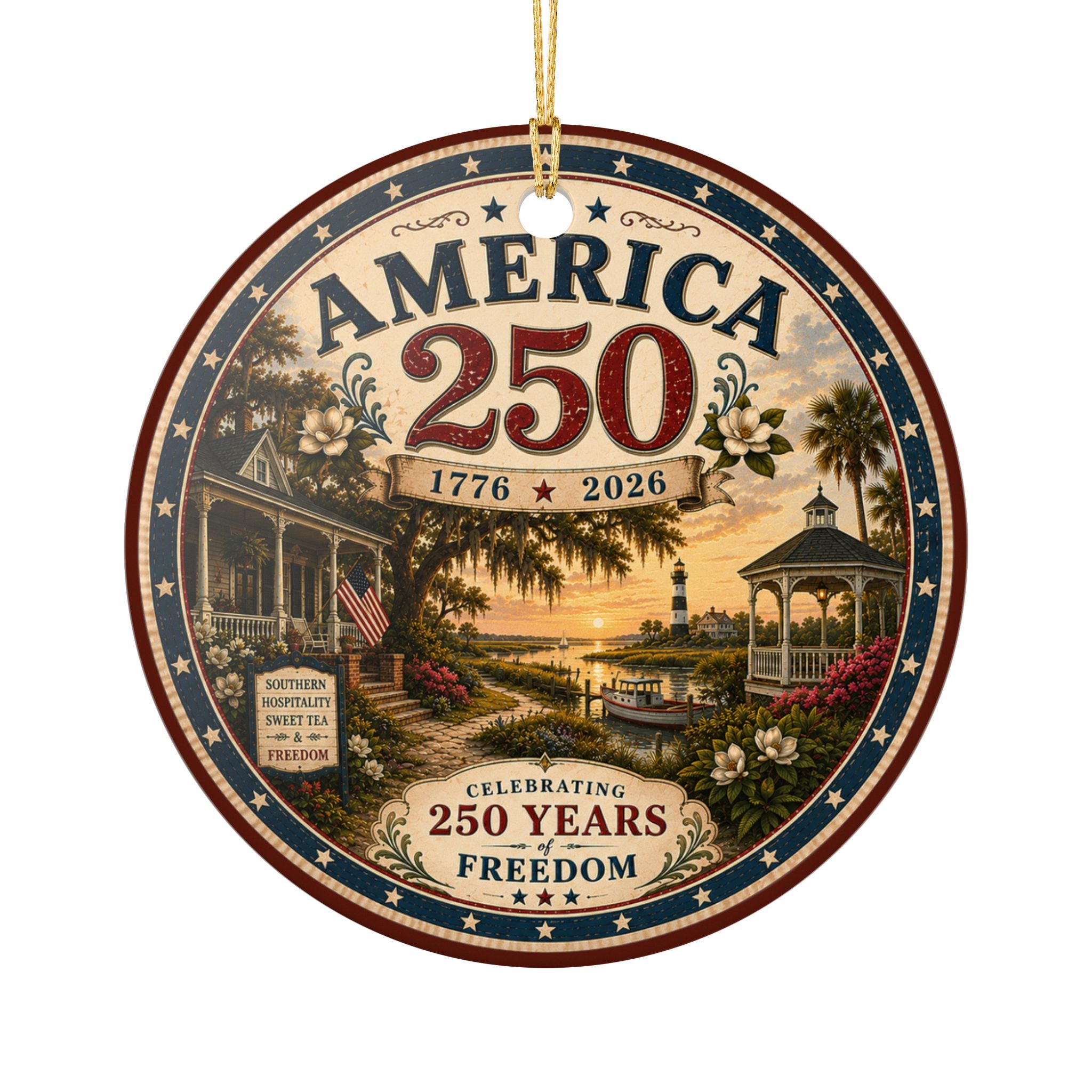 America 250 Ornament | 1776-2026 Ceramic Commemorative Decoration