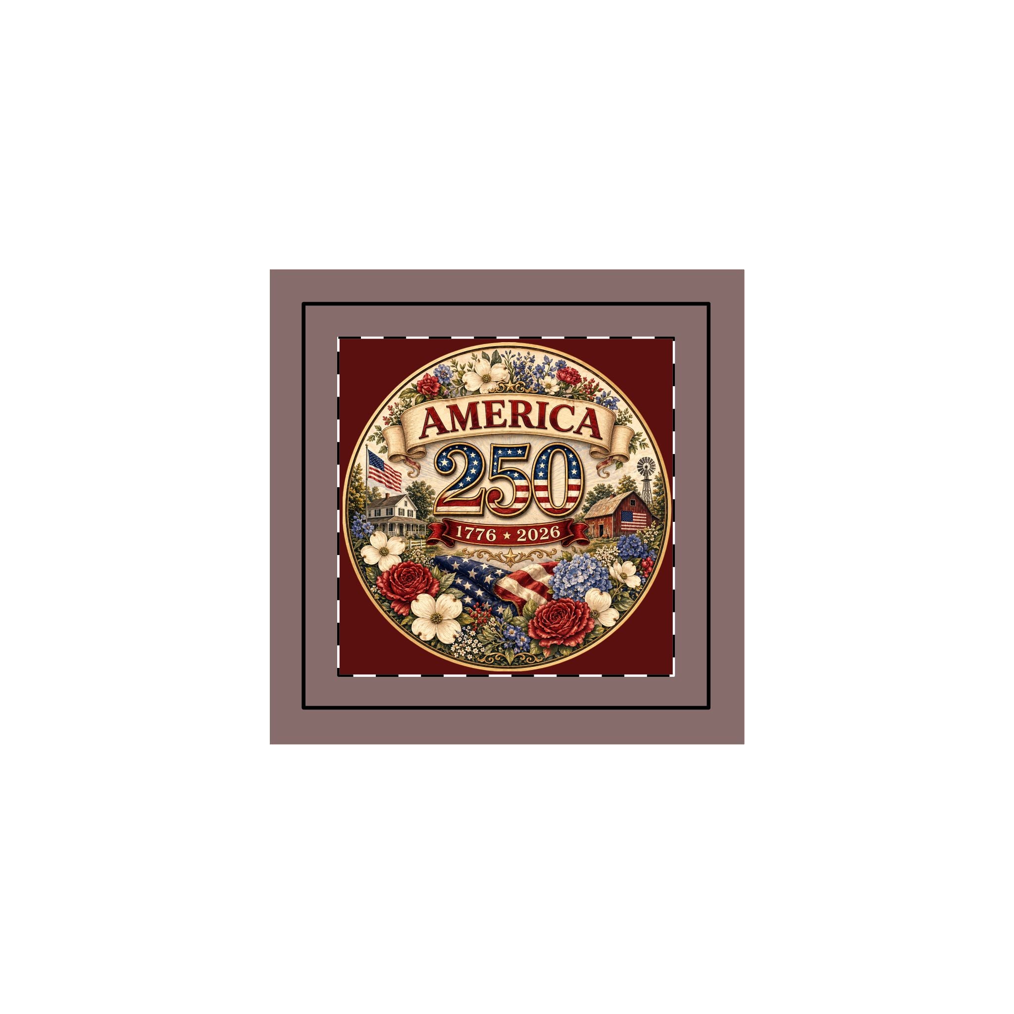 America 250 Commemorative Seal Throw Pillow Case | Patriotic Centennial Decor