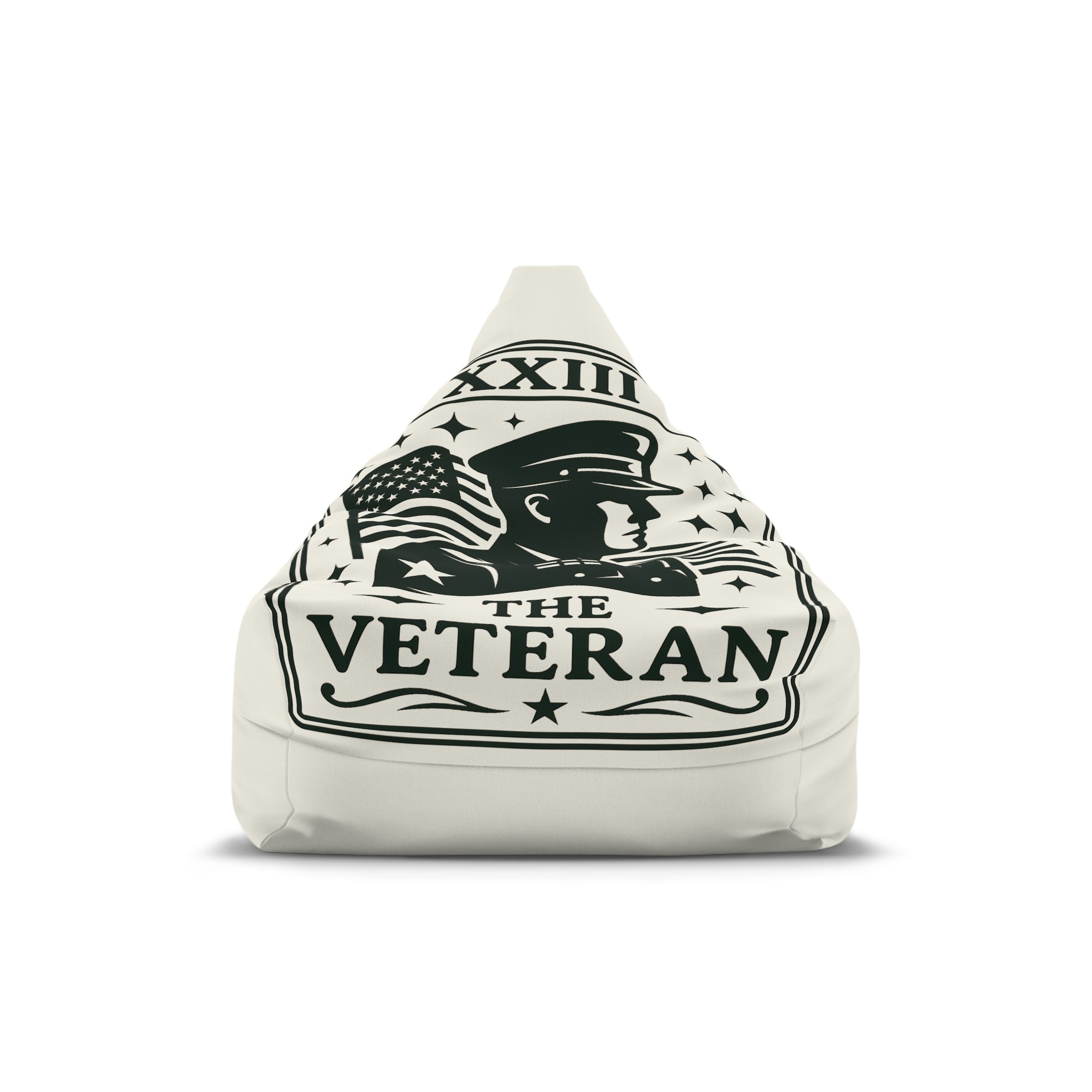 The Veteran emblem Bean Bag Chair Cover | Military Patriotic design