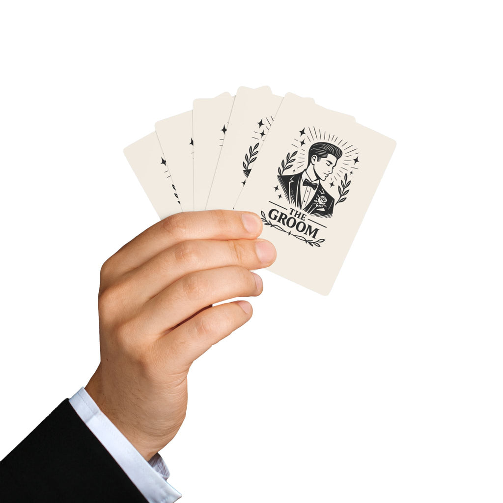 Groom Illustration Poker Playing Cards | Custom Wedding Deck