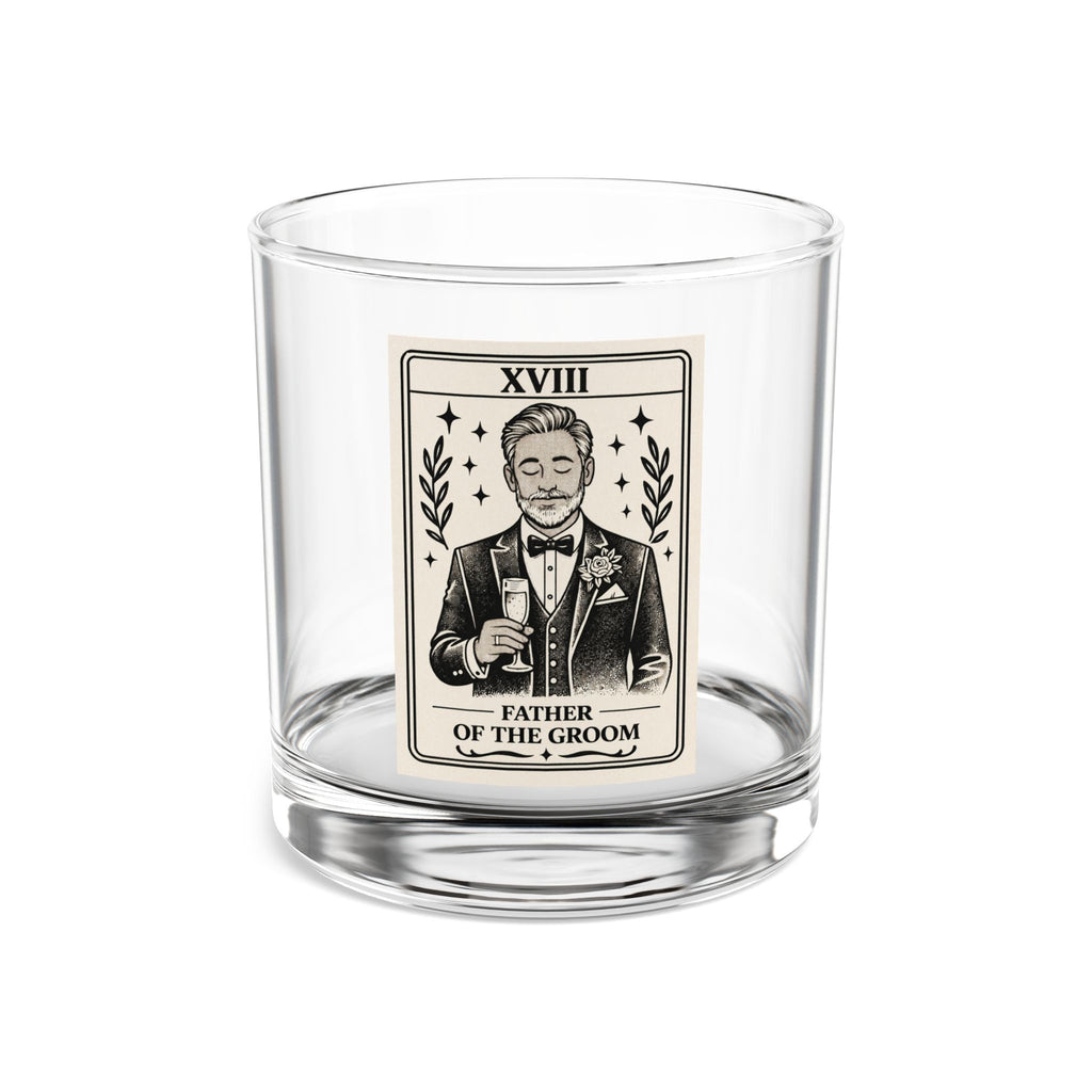 Father of the Groom Tarot Card Rocks Glass | 10oz Whiskey Glass
