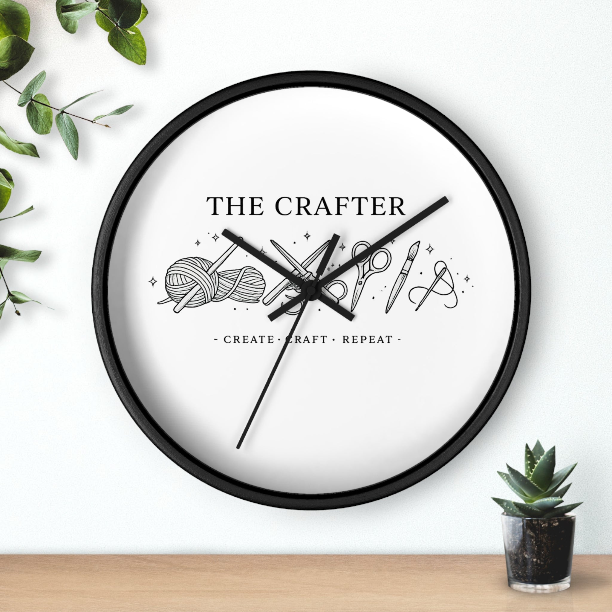 The Crafter yarn scissors art wall clock | Create Craft Repeat, Crafting decor