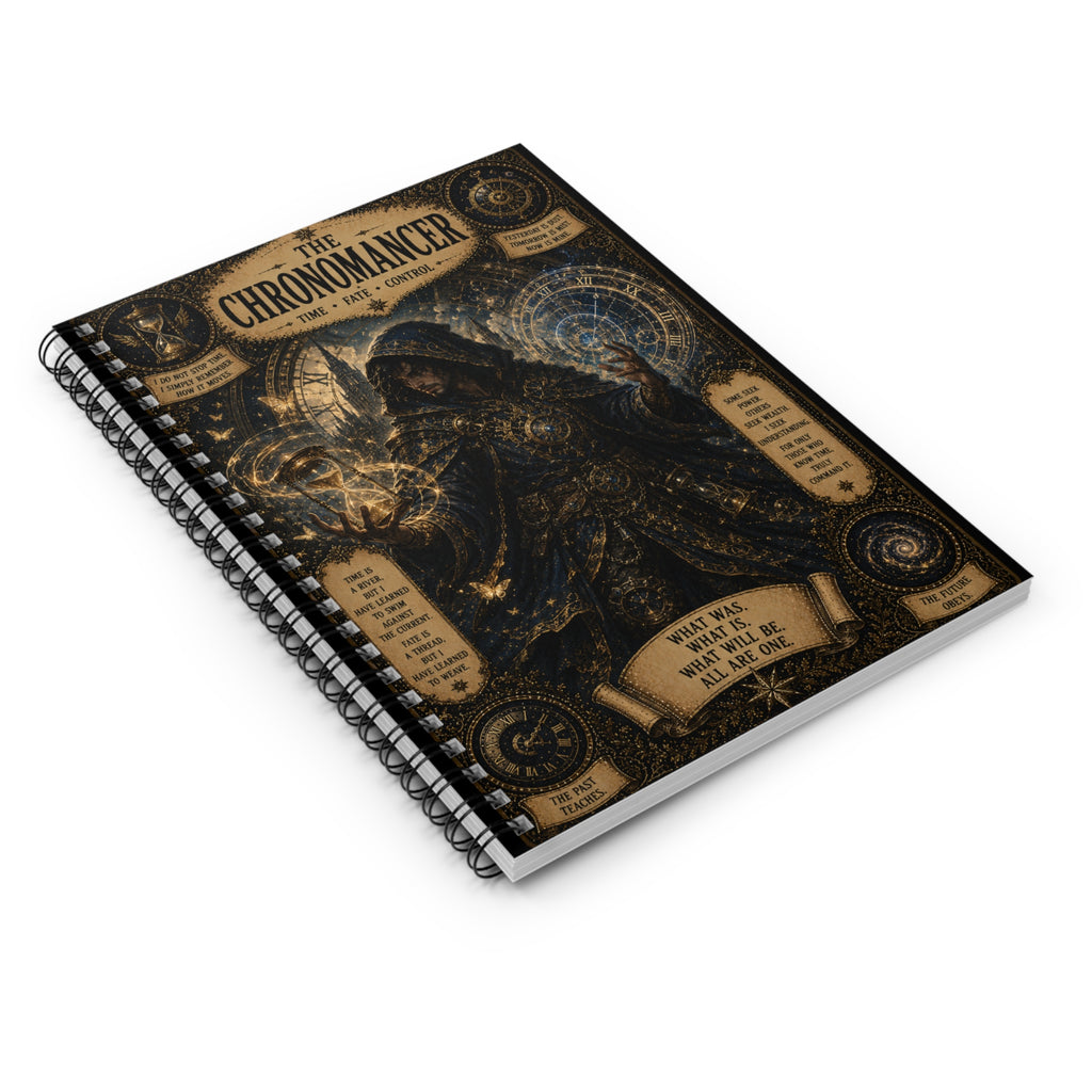 Chronomancer Time Mage Illustration Spiral Notebook | Ruled