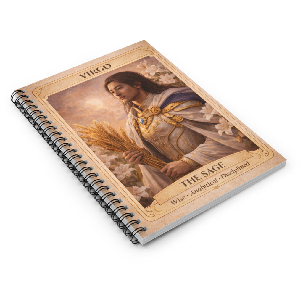 Virgo 'The Sage' Spiral Notebook — Astrology Journal for Wisdom & Reflection