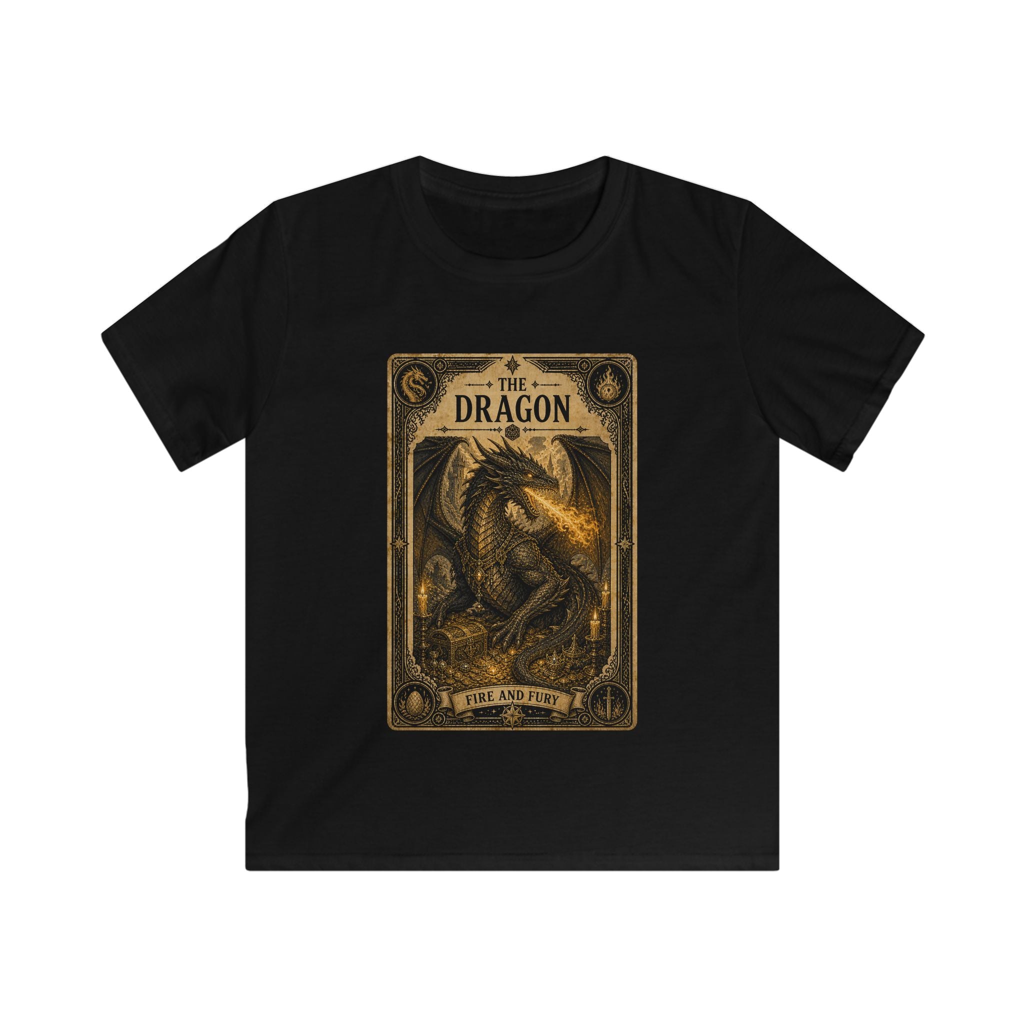 Kids T‑Shirt — 'The Dragon' Vintage Fantasy Graphic Tee (Kids)