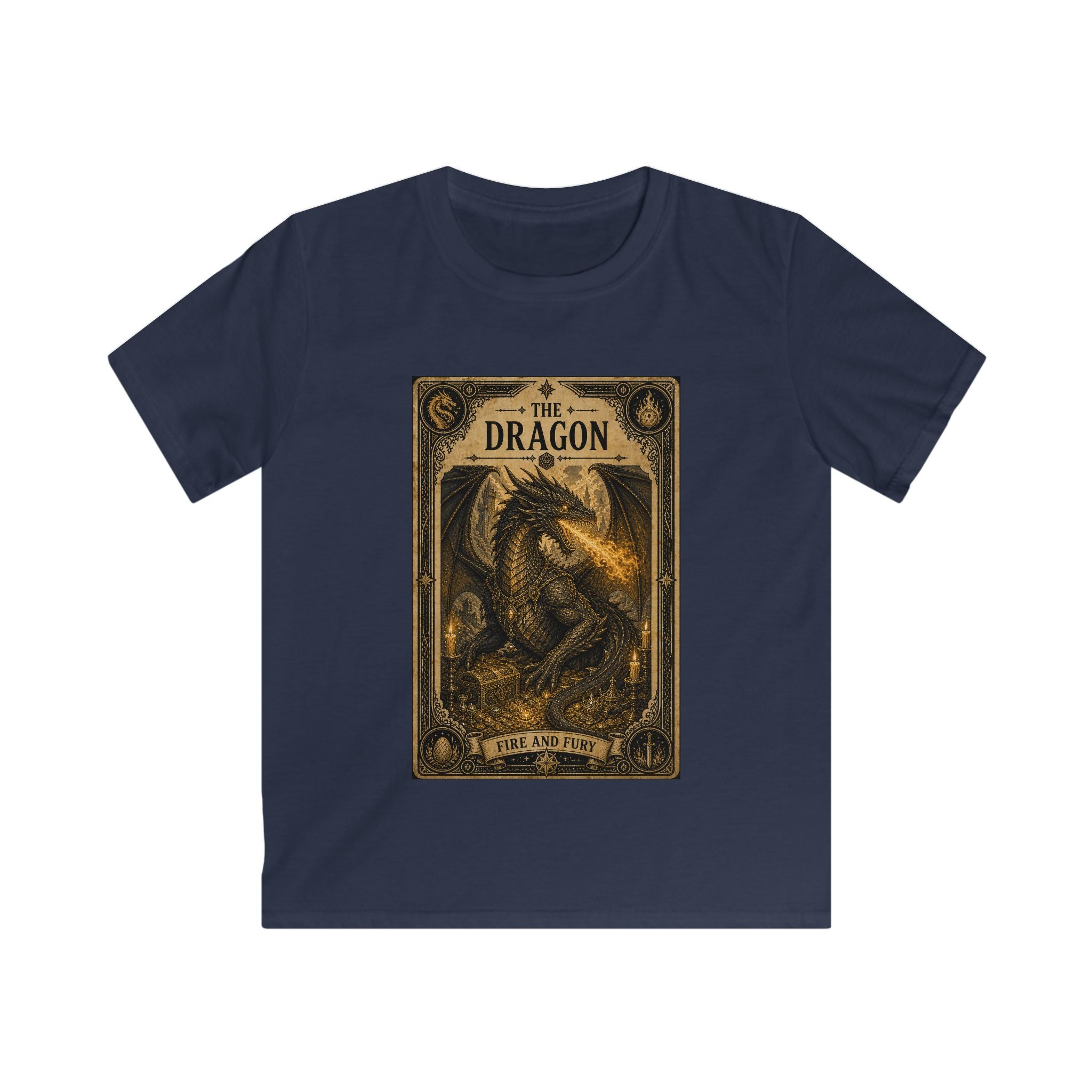 Kids T‑Shirt — 'The Dragon' Vintage Fantasy Graphic Tee (Kids)