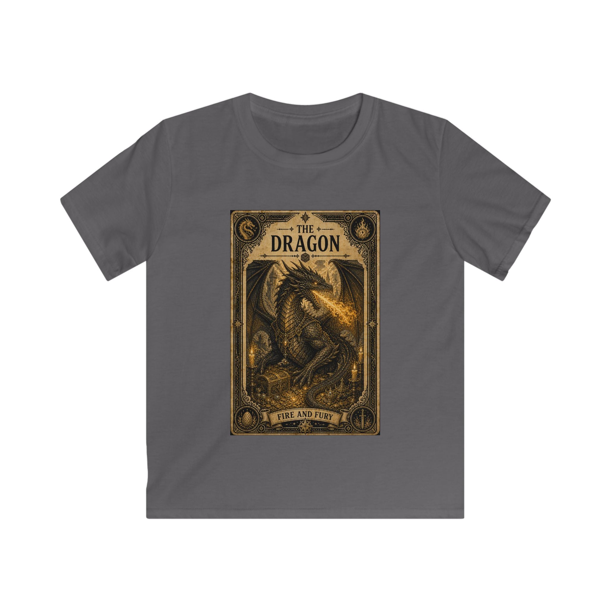 Kids T‑Shirt — 'The Dragon' Vintage Fantasy Graphic Tee (Kids)