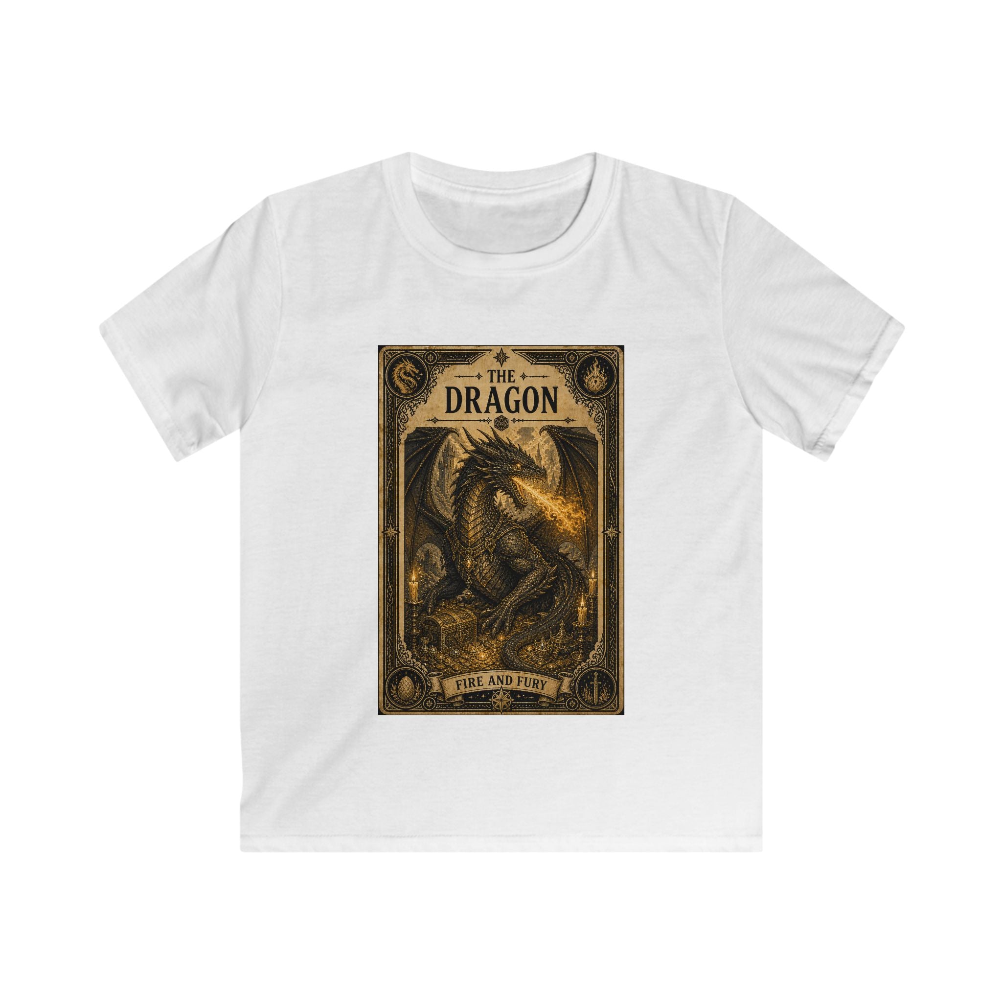 Kids T‑Shirt — 'The Dragon' Vintage Fantasy Graphic Tee (Kids)