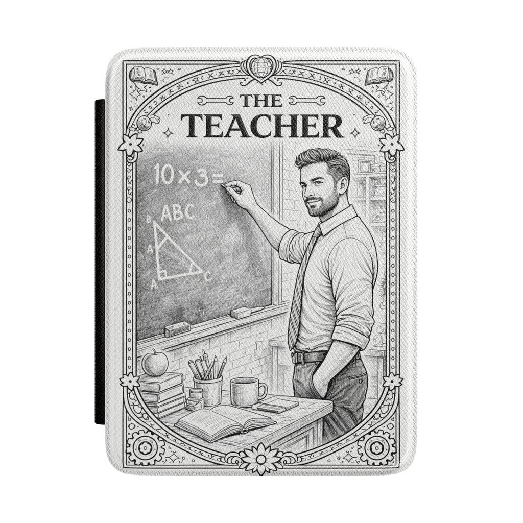 The Teacher Kindle Case | Illustrated Chalkboard Tutor Design