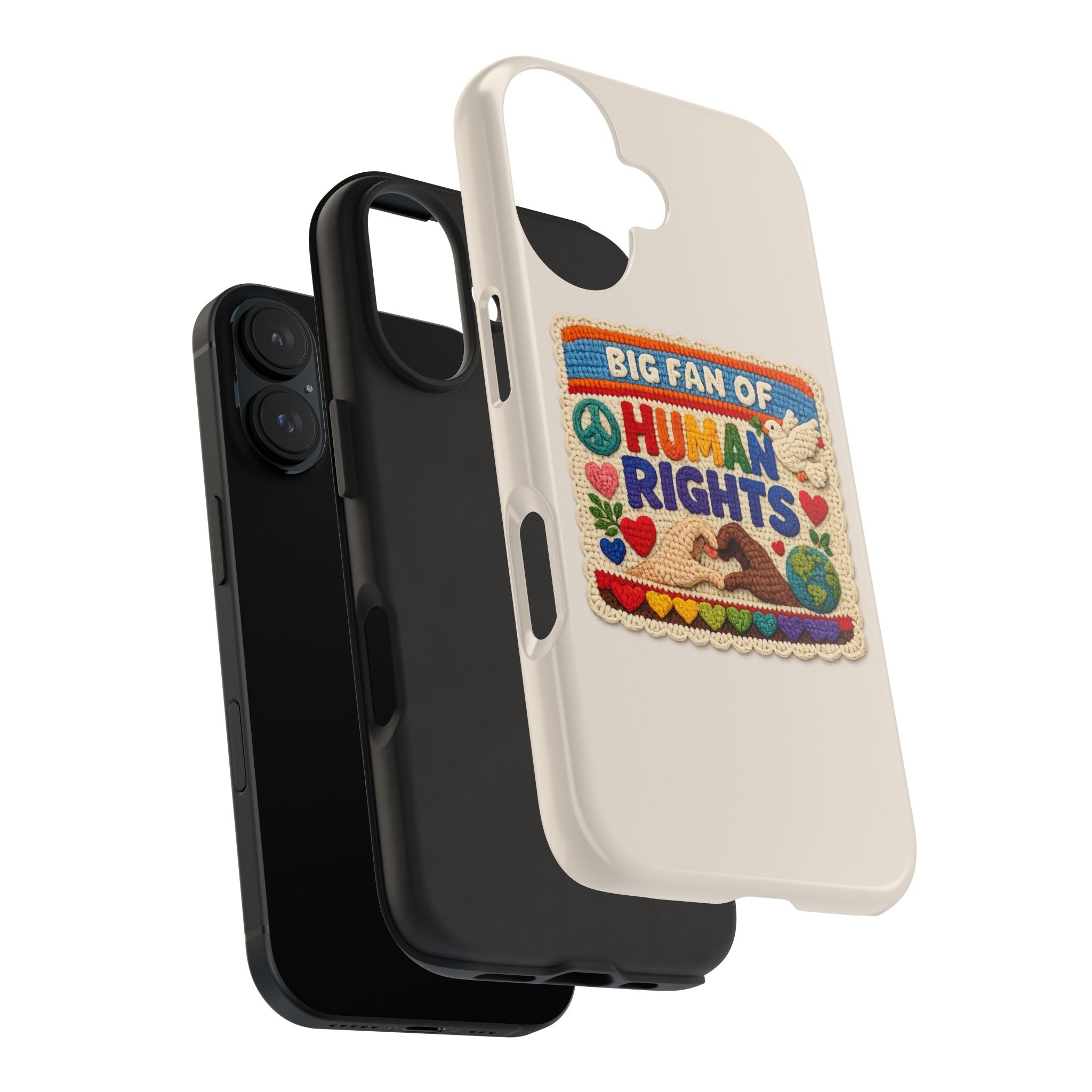Big Fan of Human Rights Phone Case - Crochet Style Phone Case - Cute Activist Phone Case - Aesthetic Phone Case - Gift for Her
