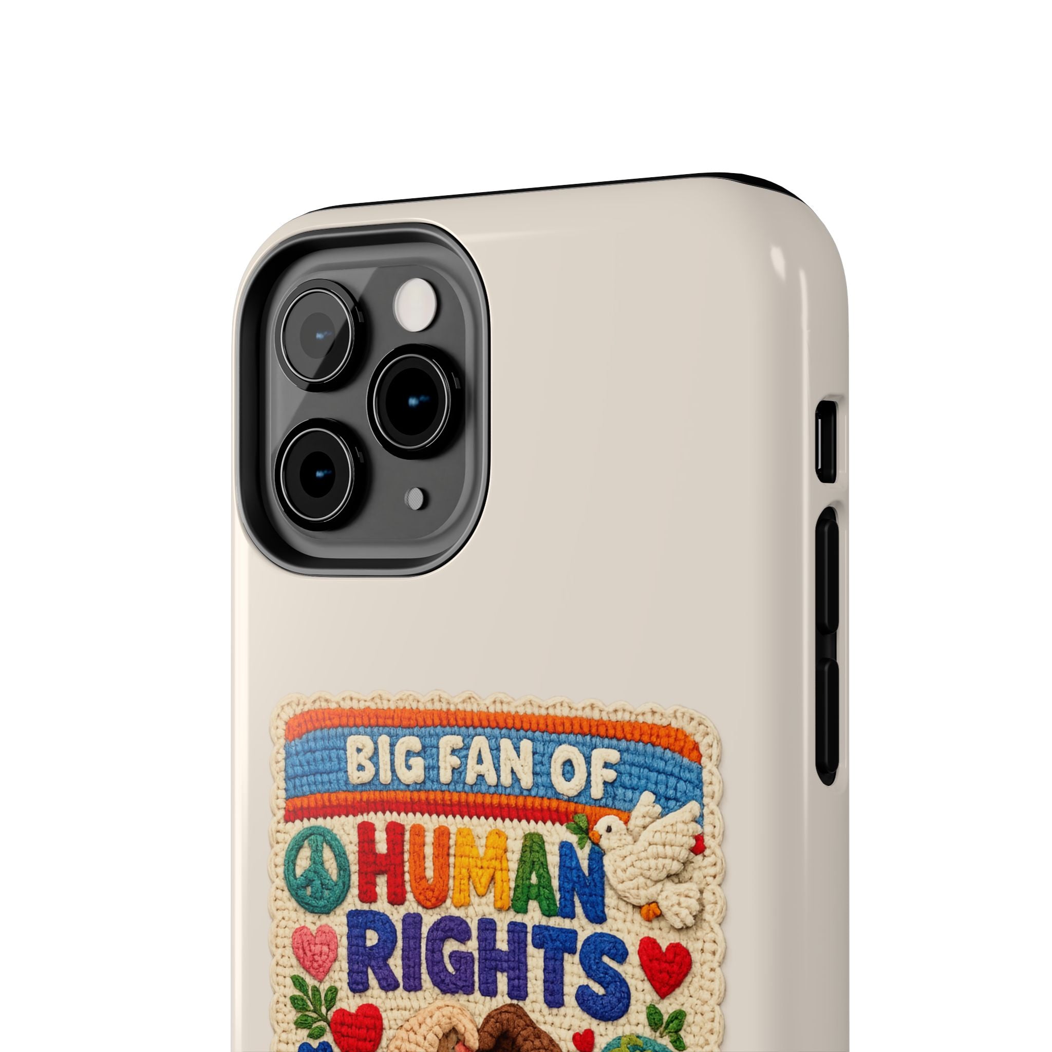 Big Fan of Human Rights Phone Case - Crochet Style Phone Case - Cute Activist Phone Case - Aesthetic Phone Case - Gift for Her