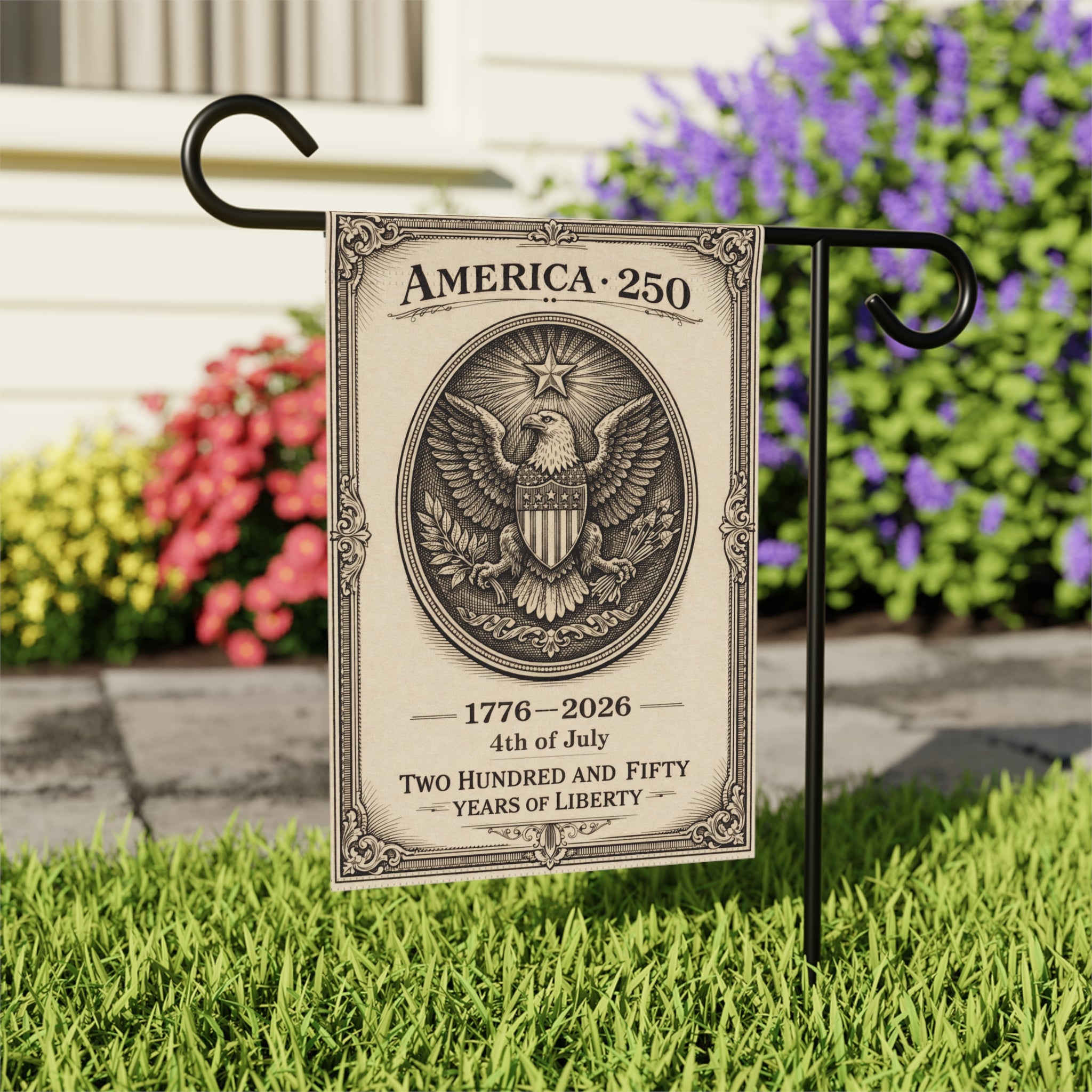 America 250 Eagle Coin Garden Banner | 1776-2026 Fourth of July