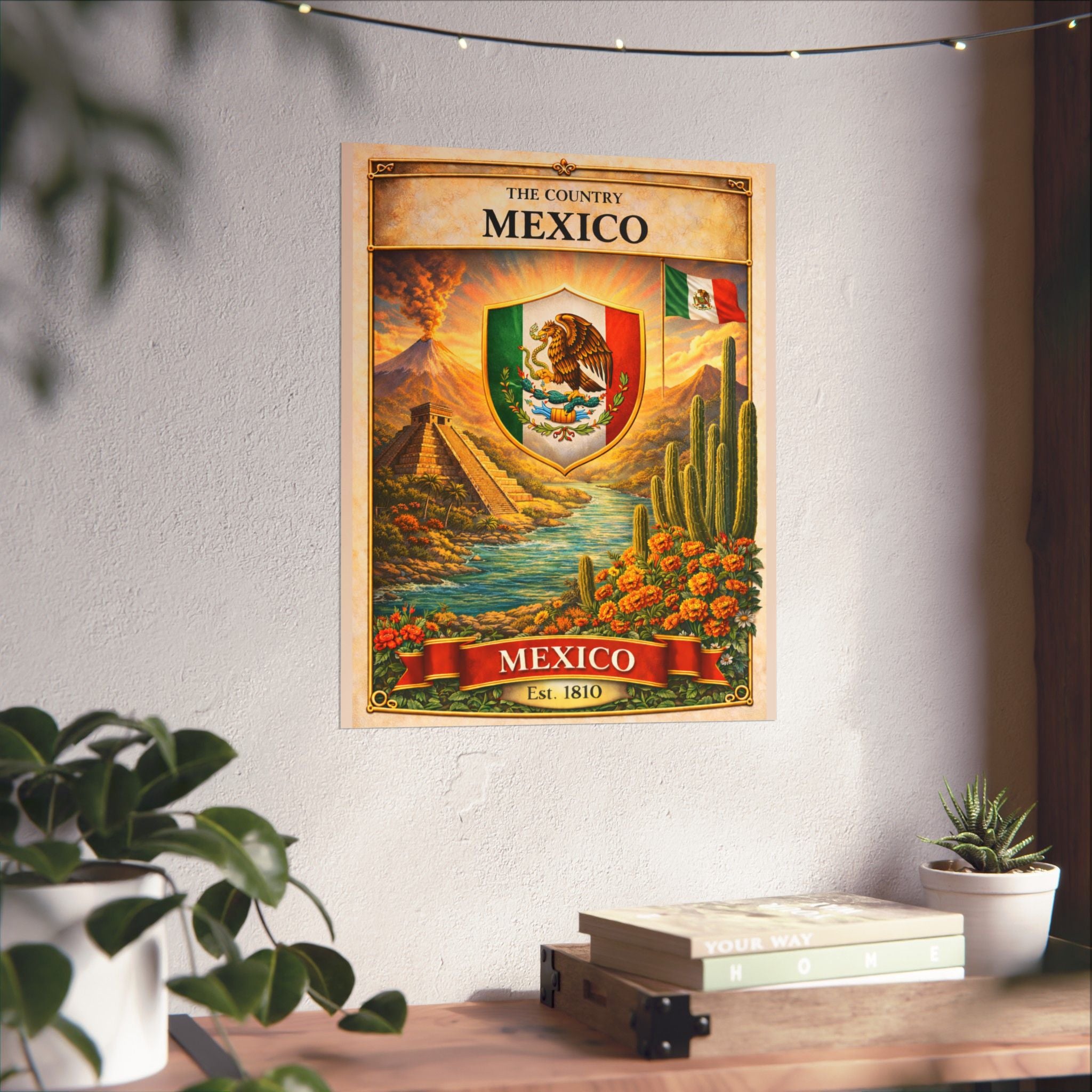Mexico Poster - Mexico Wall Art - Mexico Decor - Country Poster - Travel Wall Art - Mexico Gift - Vintage Style Poste