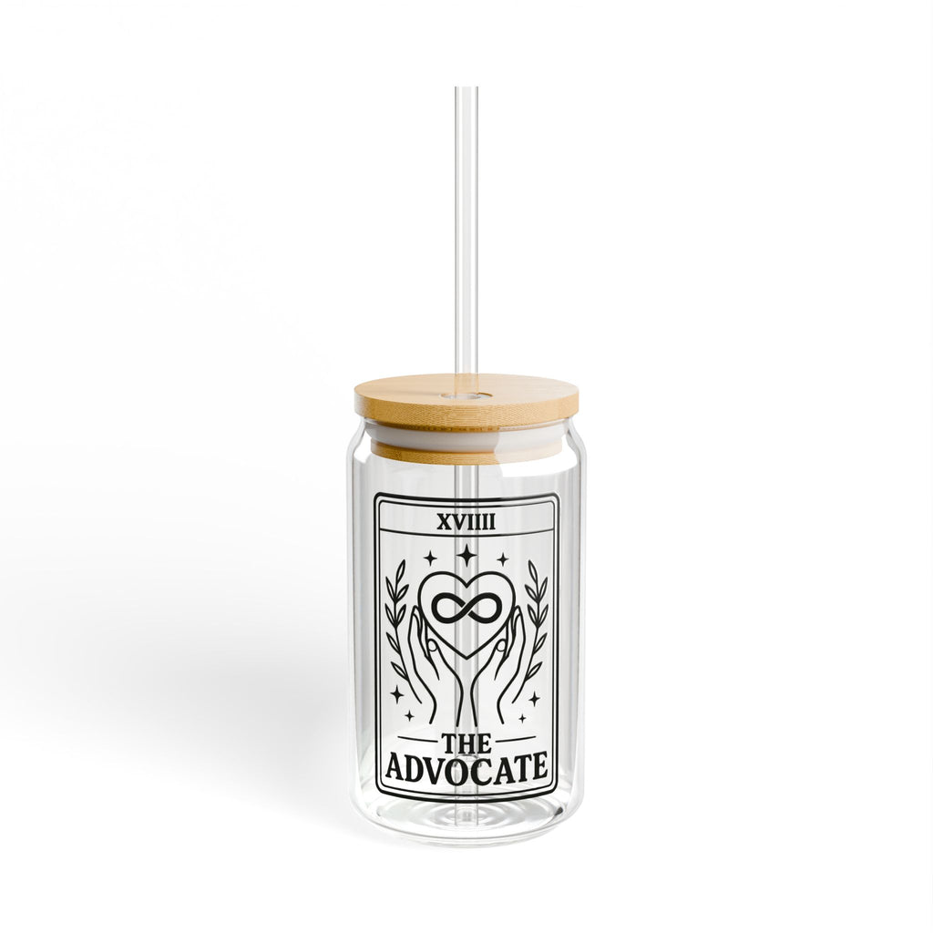 The Advocate Tarot Card Sipper Glass | 16oz