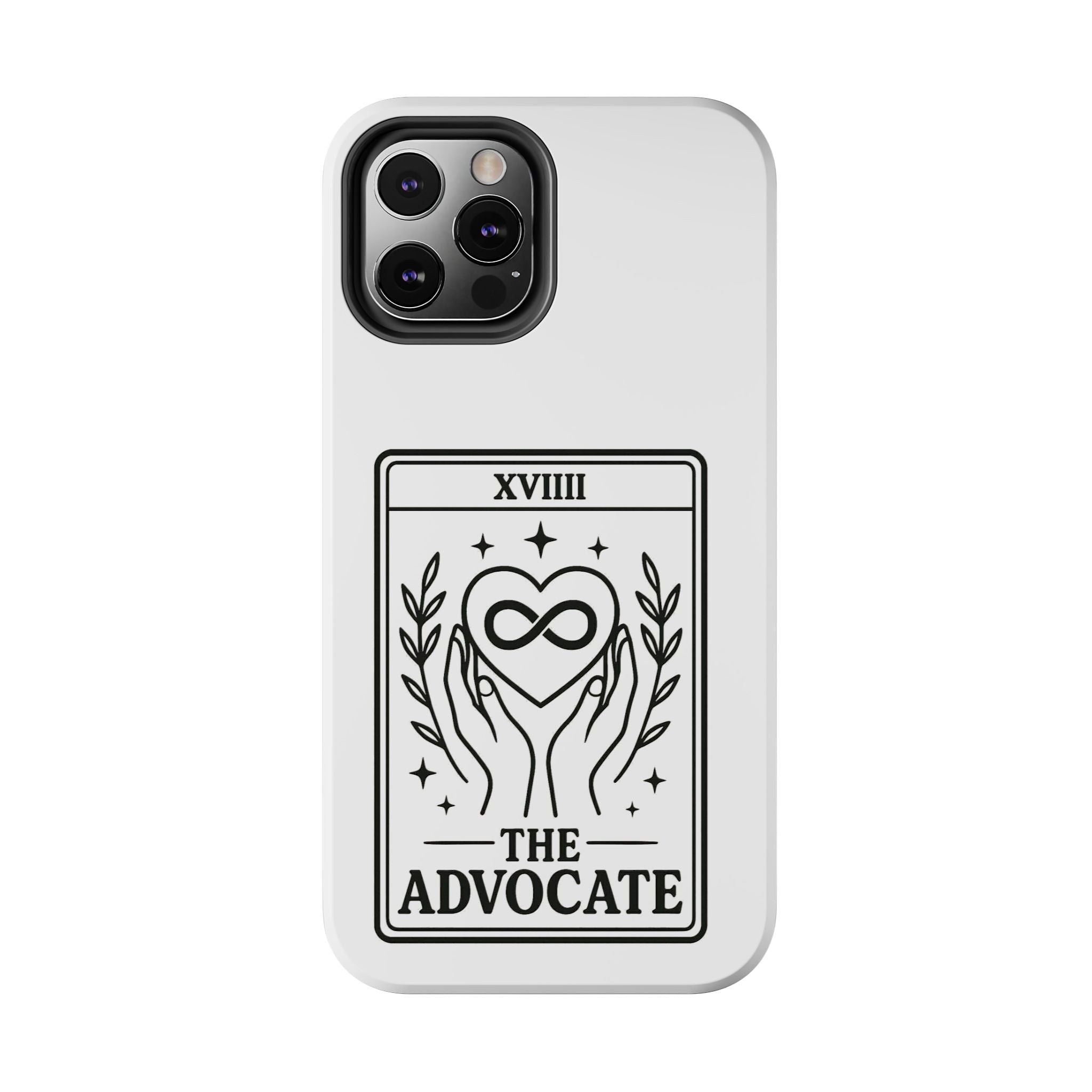 The Advocate tarot card Phone Case | infinity heart hands design