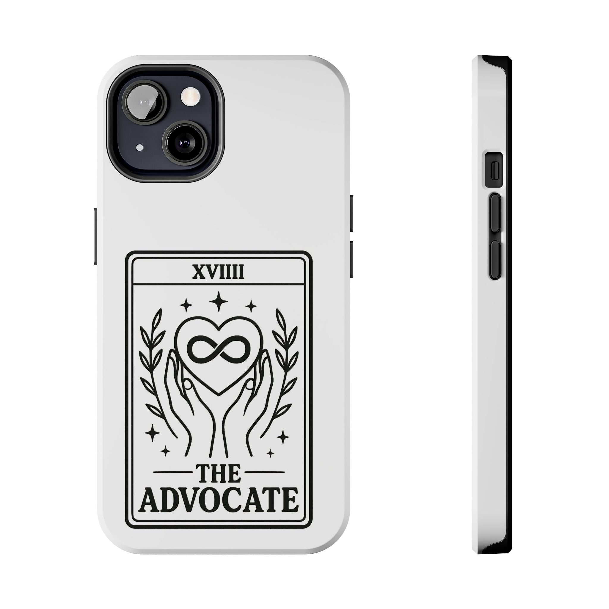 The Advocate tarot card Phone Case | infinity heart hands design