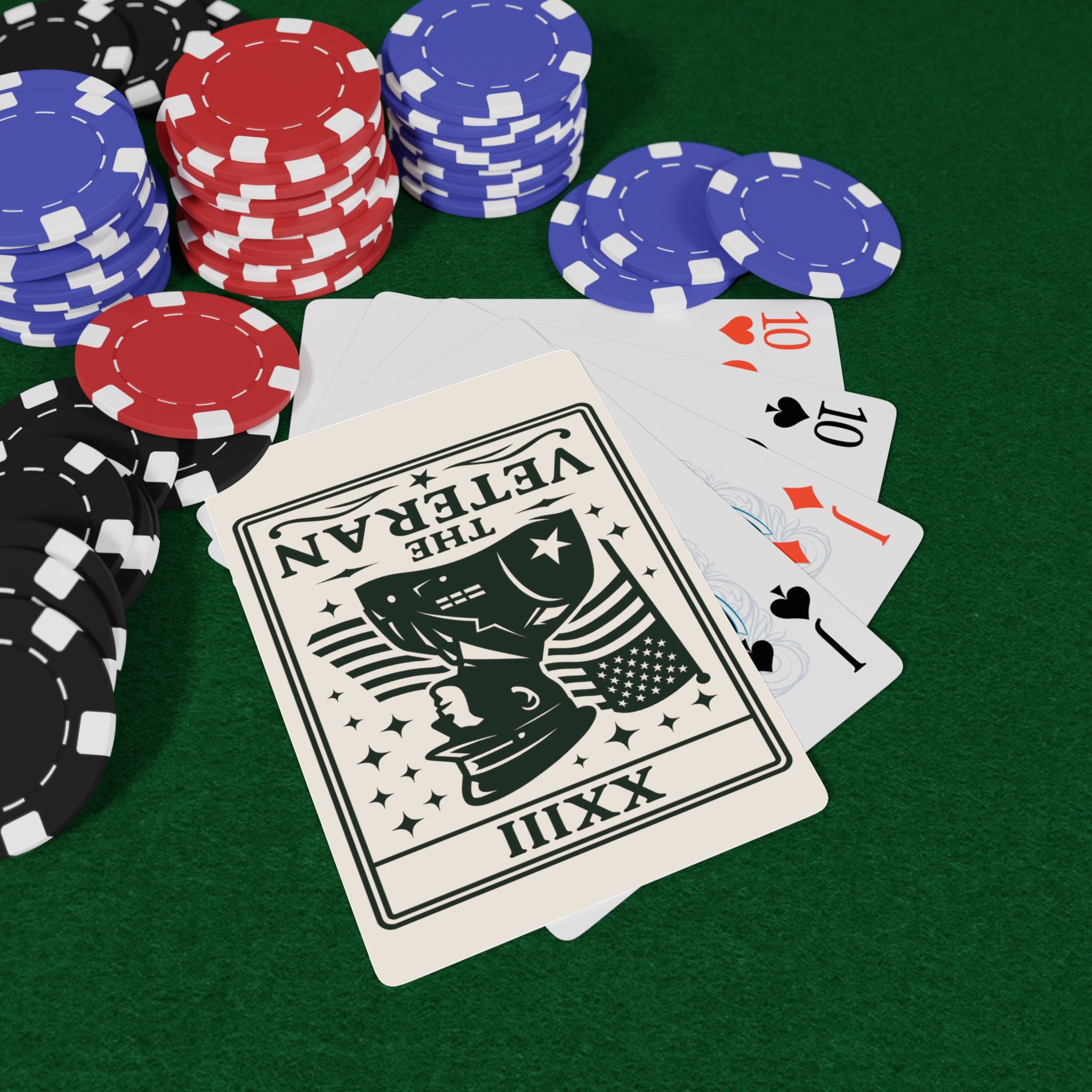Veteran American Flag Poker Playing Cards | Military Themed Deck