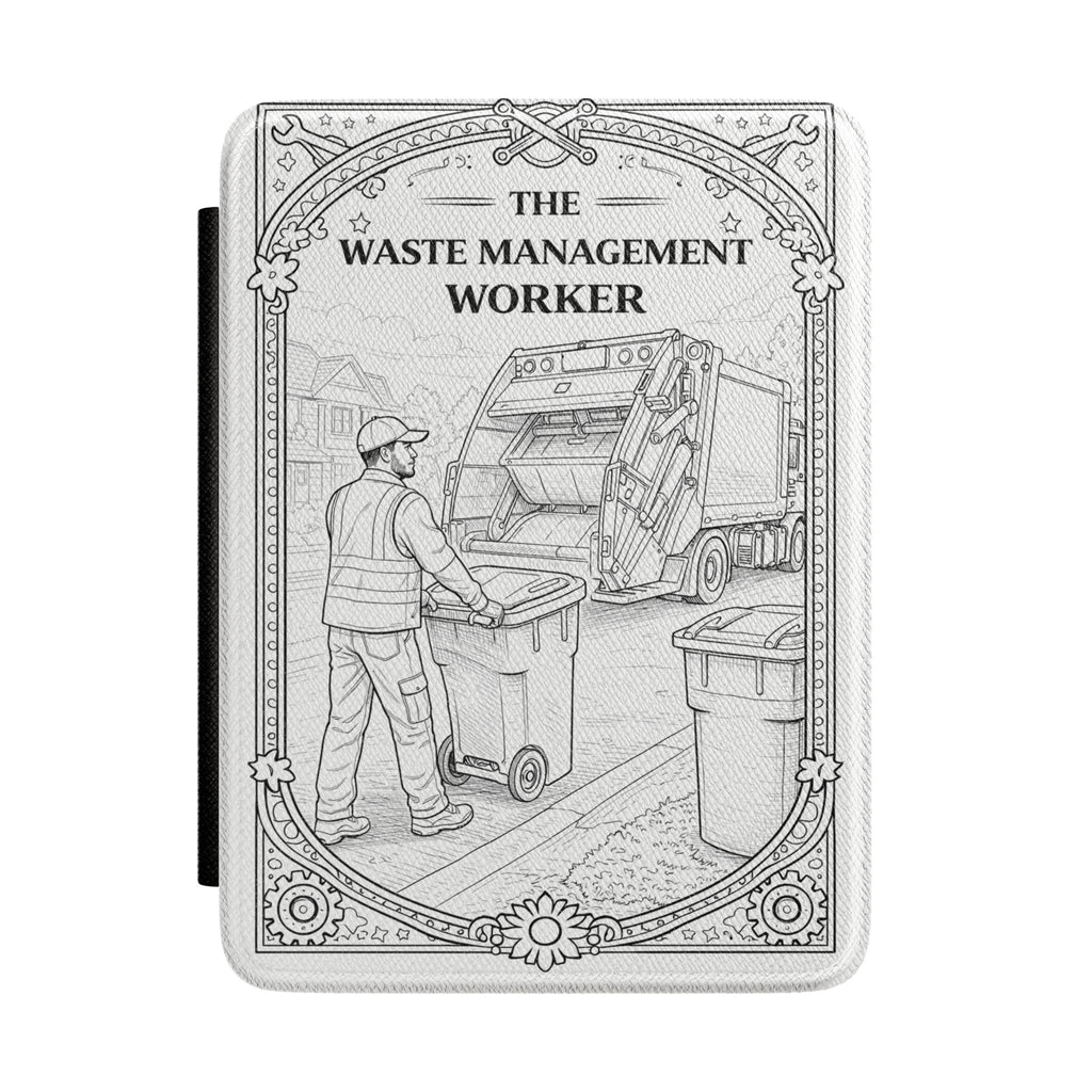 Waste Management Worker Kindle Case | Garbage Truck Illustration