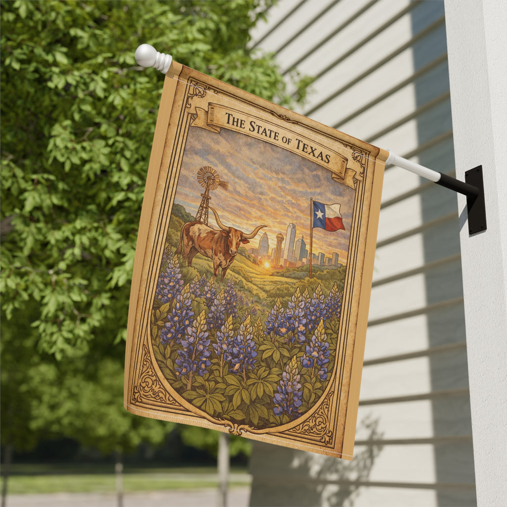 The State of Texas bluebonnet scene Garden Banner | House Flag