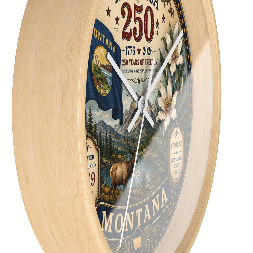 Montana State Seal 250th Anniversary Wall Clock | Bitterroot & Big Sky