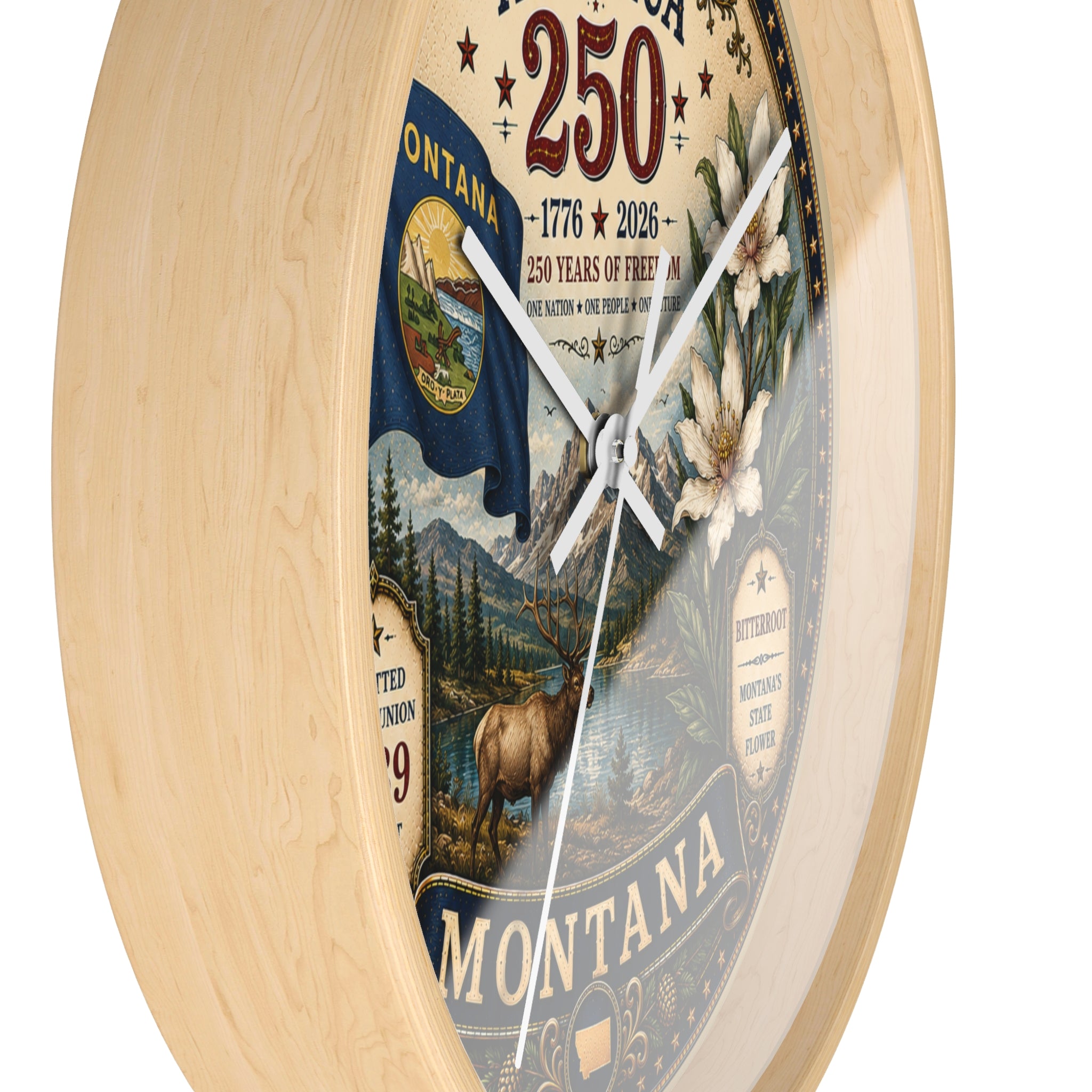 Montana State Seal 250th Anniversary Wall Clock | Bitterroot & Big Sky
