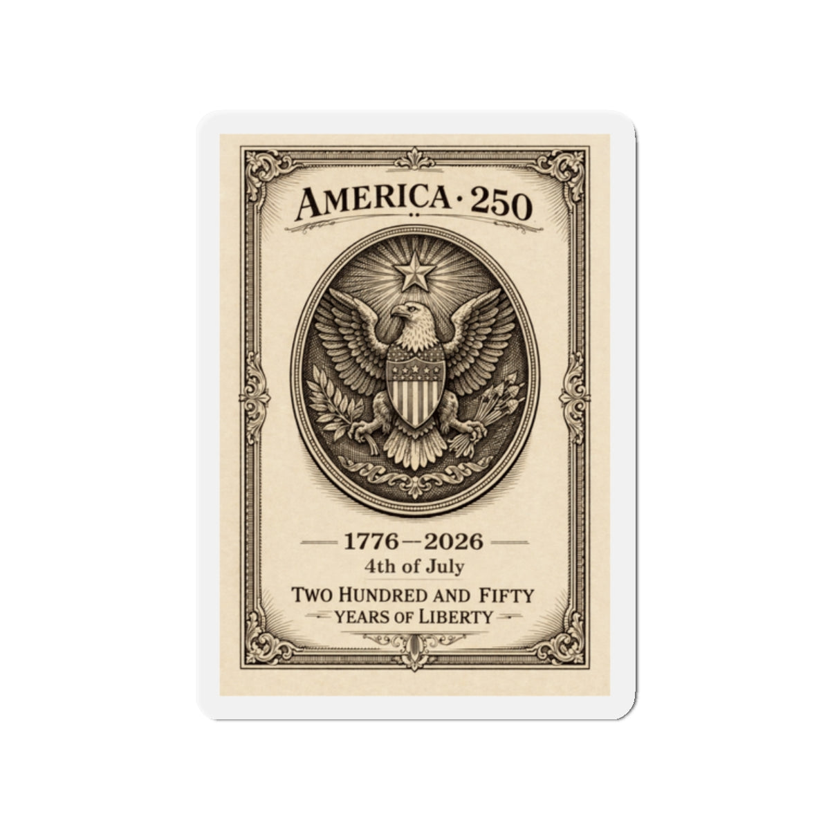 America 250 Eagle Emblem Die-Cut Magnet | 1776-2026 4th of July Commemorative