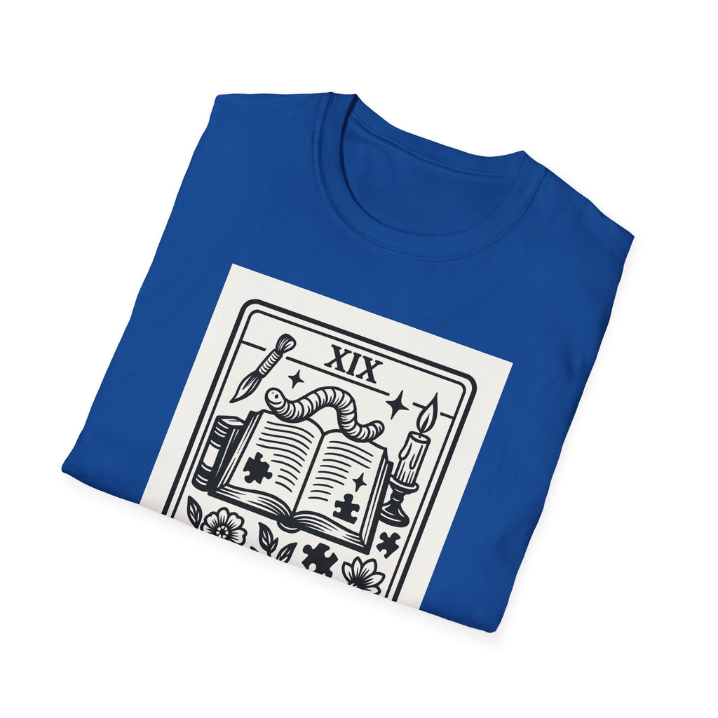 The Bookworm Tarot Card T-Shirt | Vintage Book Illustration, Reading Lover Tee