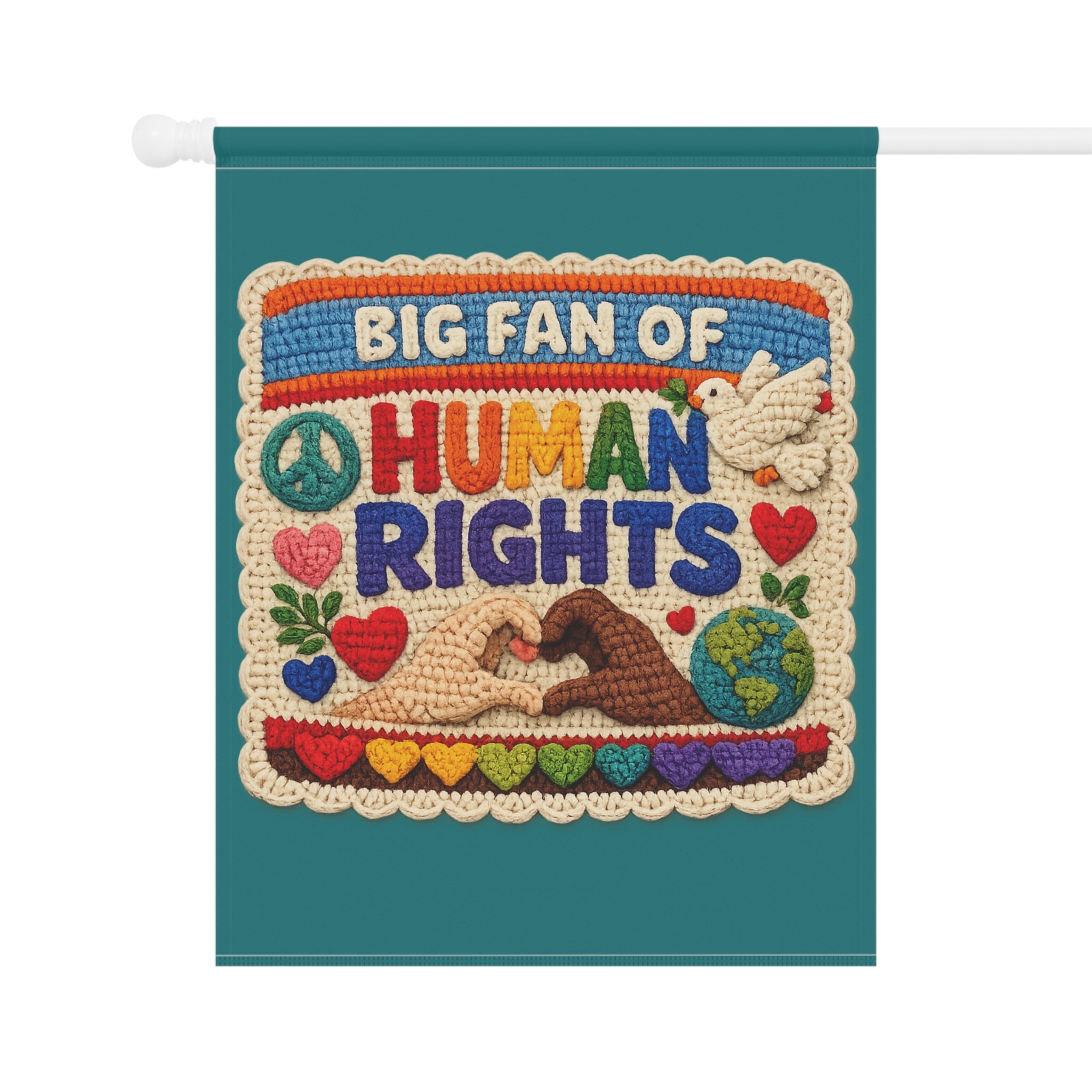 Big Fan of Human Rights Garden Flag | House Banner, Pride Peace Design