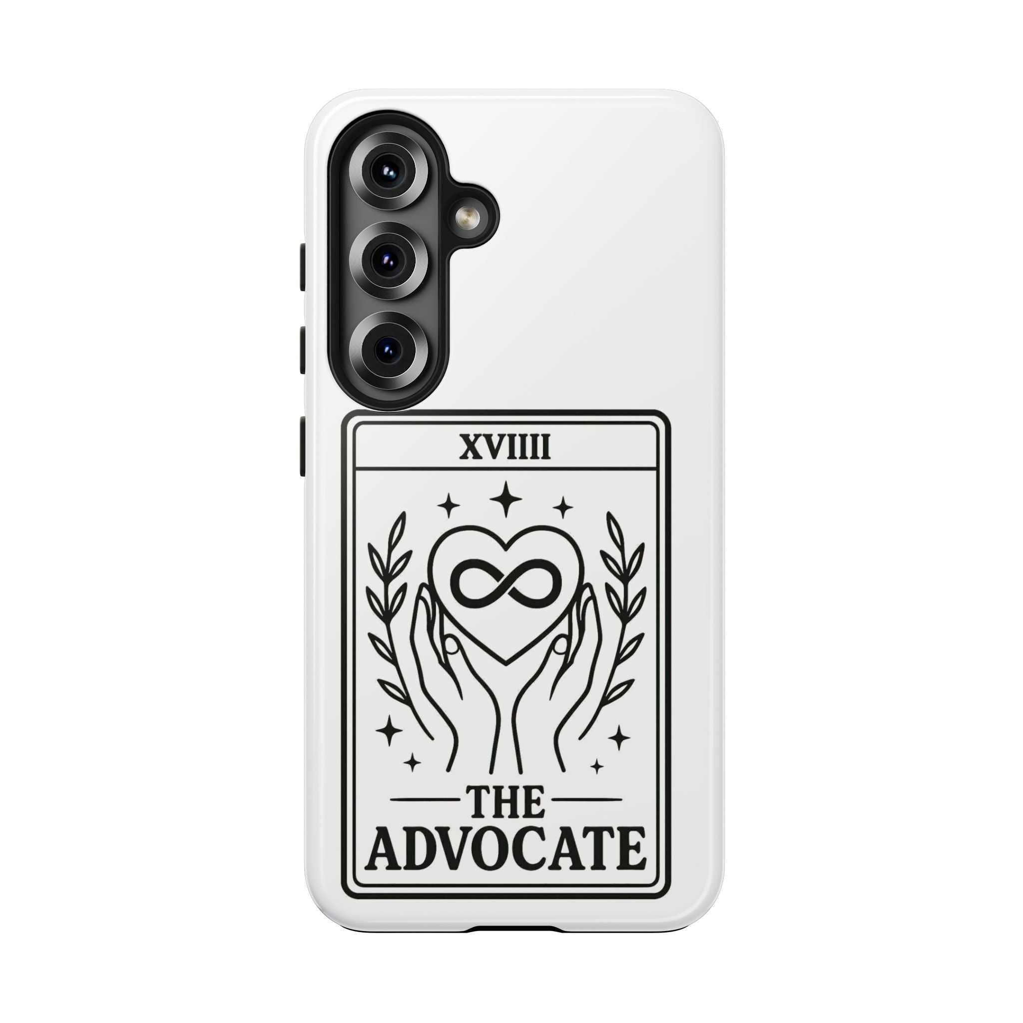The Advocate tarot card Phone Case | infinity heart hands design