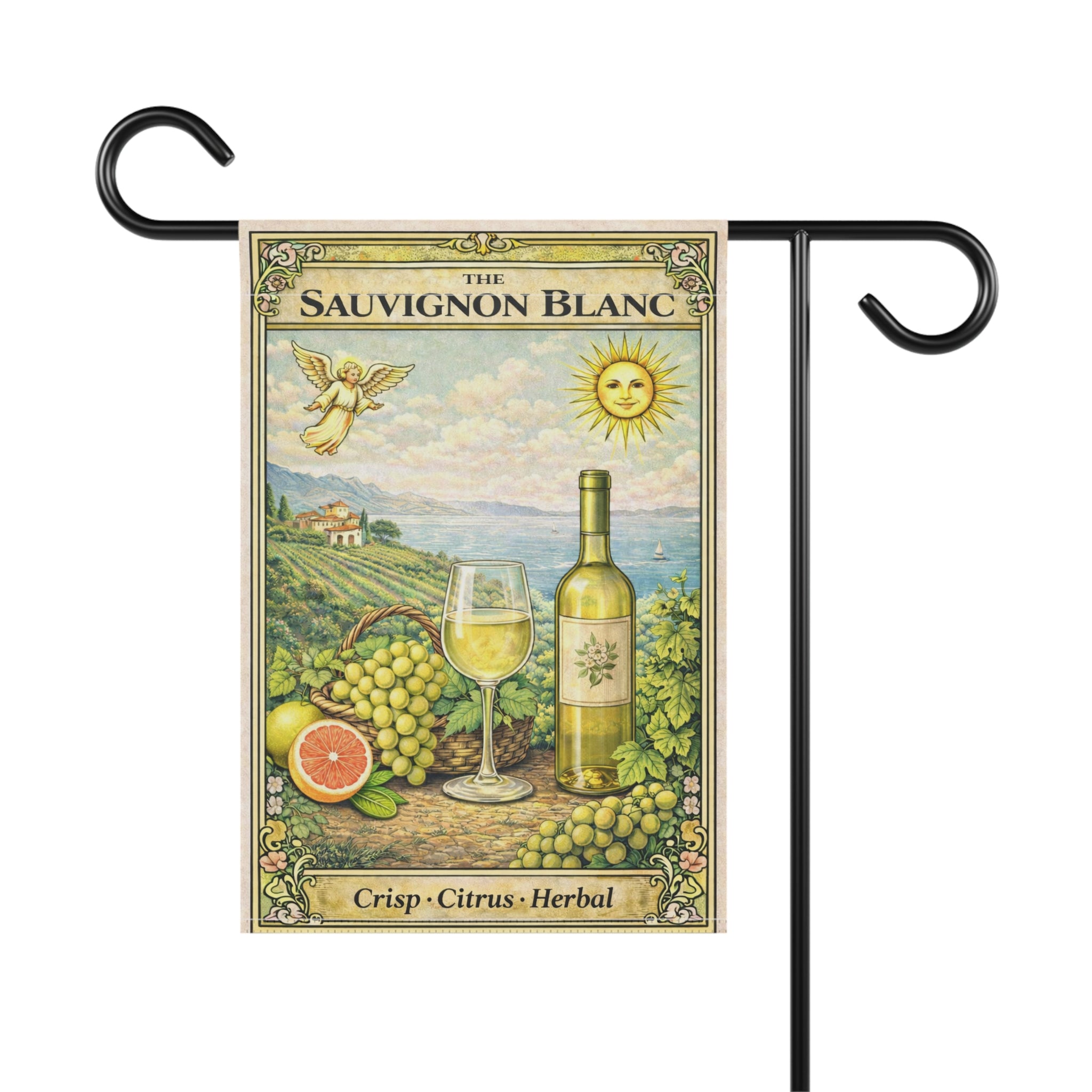 Sauvignon Blanc Wine Garden Banner | Citrus Vineyard House Flag