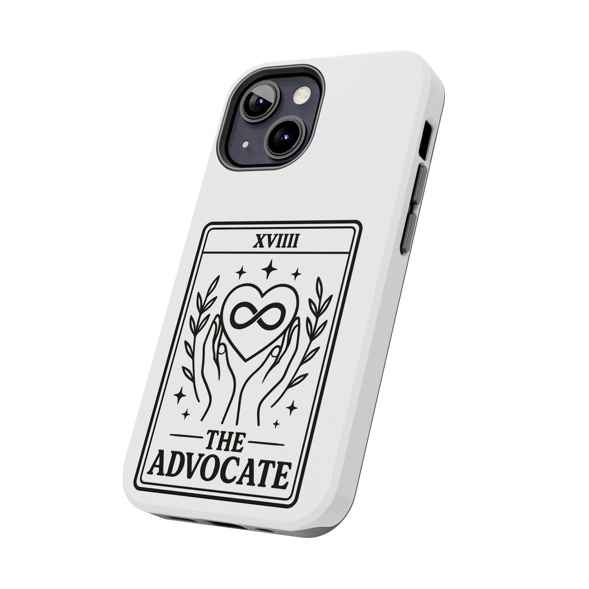 The Advocate tarot card Phone Case | infinity heart hands design