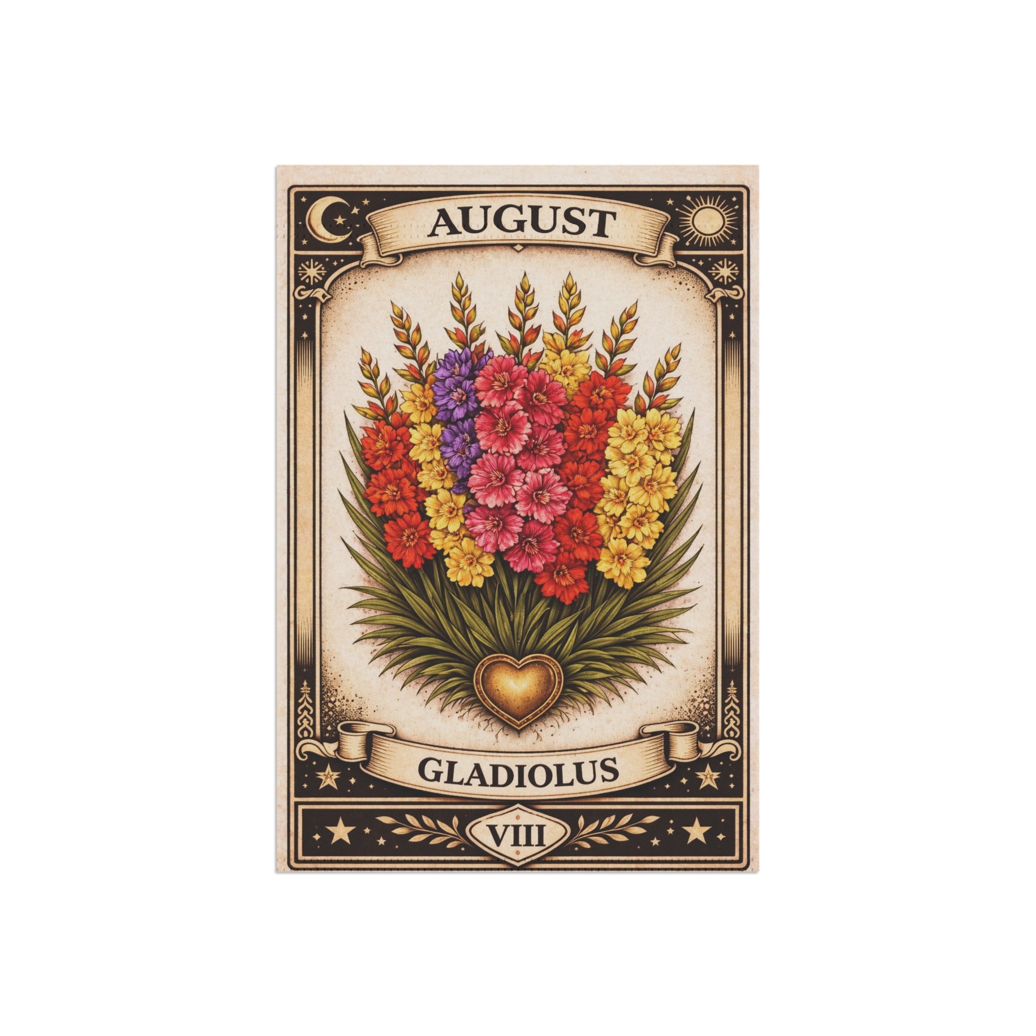 August Gladiolus Garden Flag | House Banner, Floral Birthday Month
