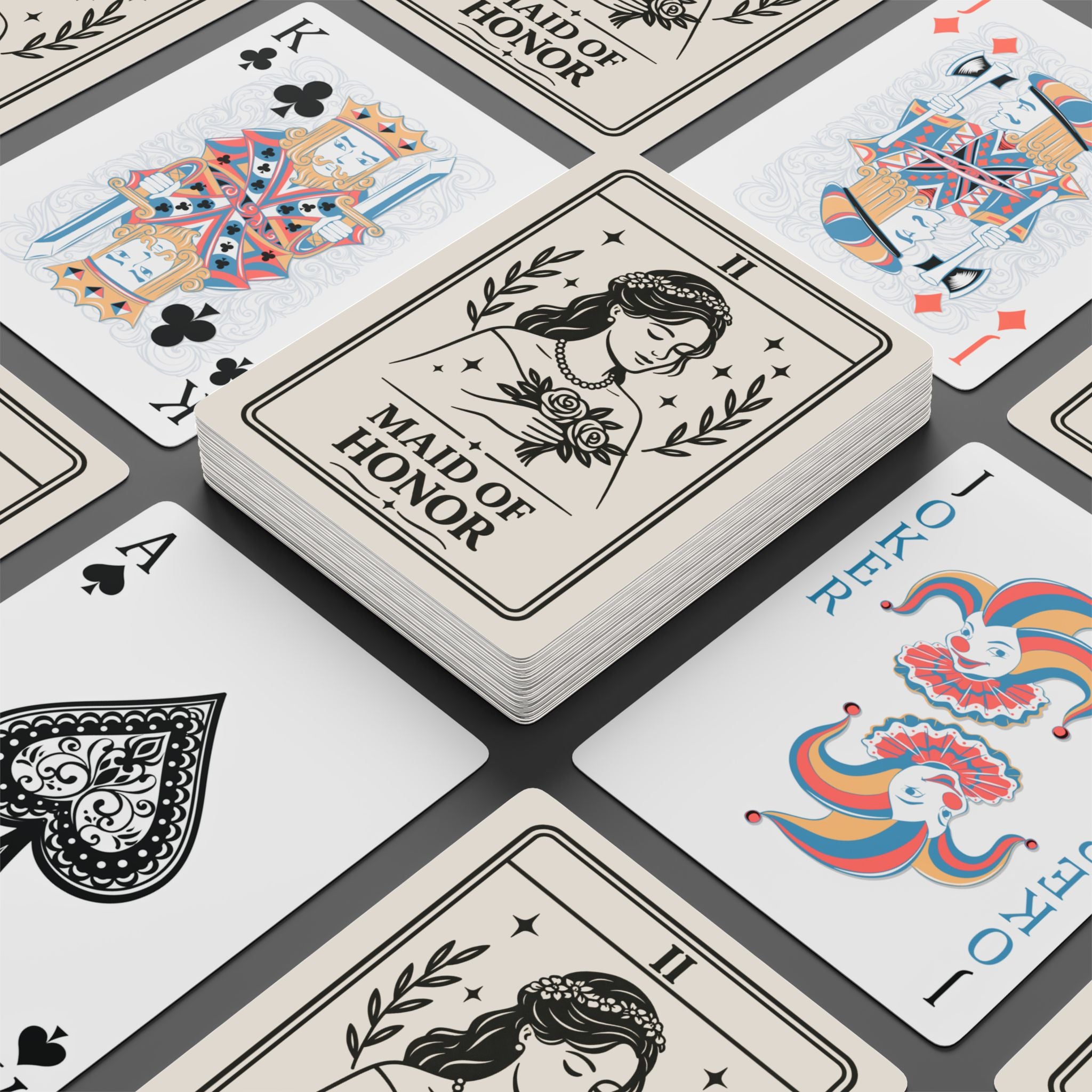 Maid of Honor Playing Cards, Poker Deck | Bridal Party Wedding Keepsake