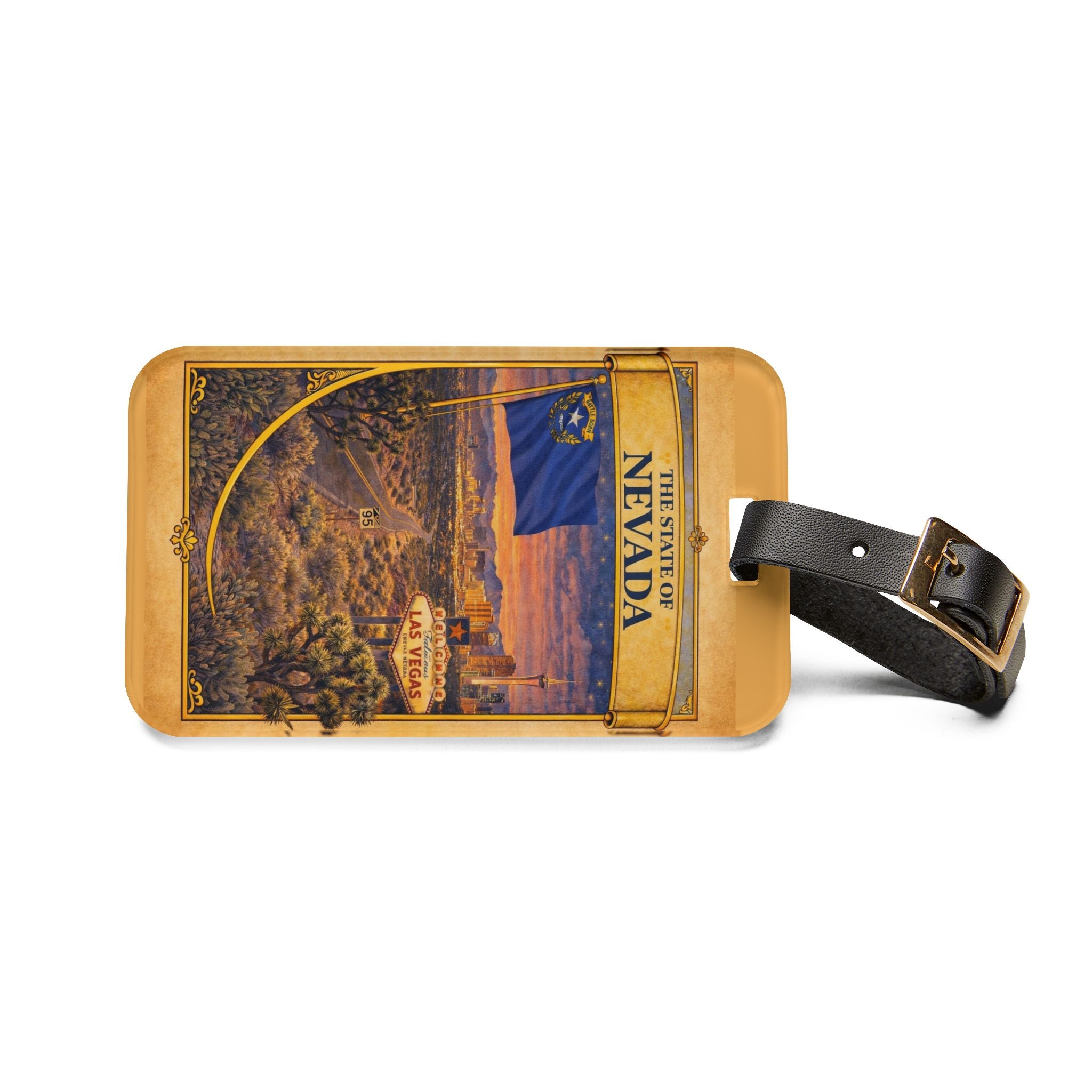 Nevada Travel Poster Luggage Tag | Las Vegas State Flag