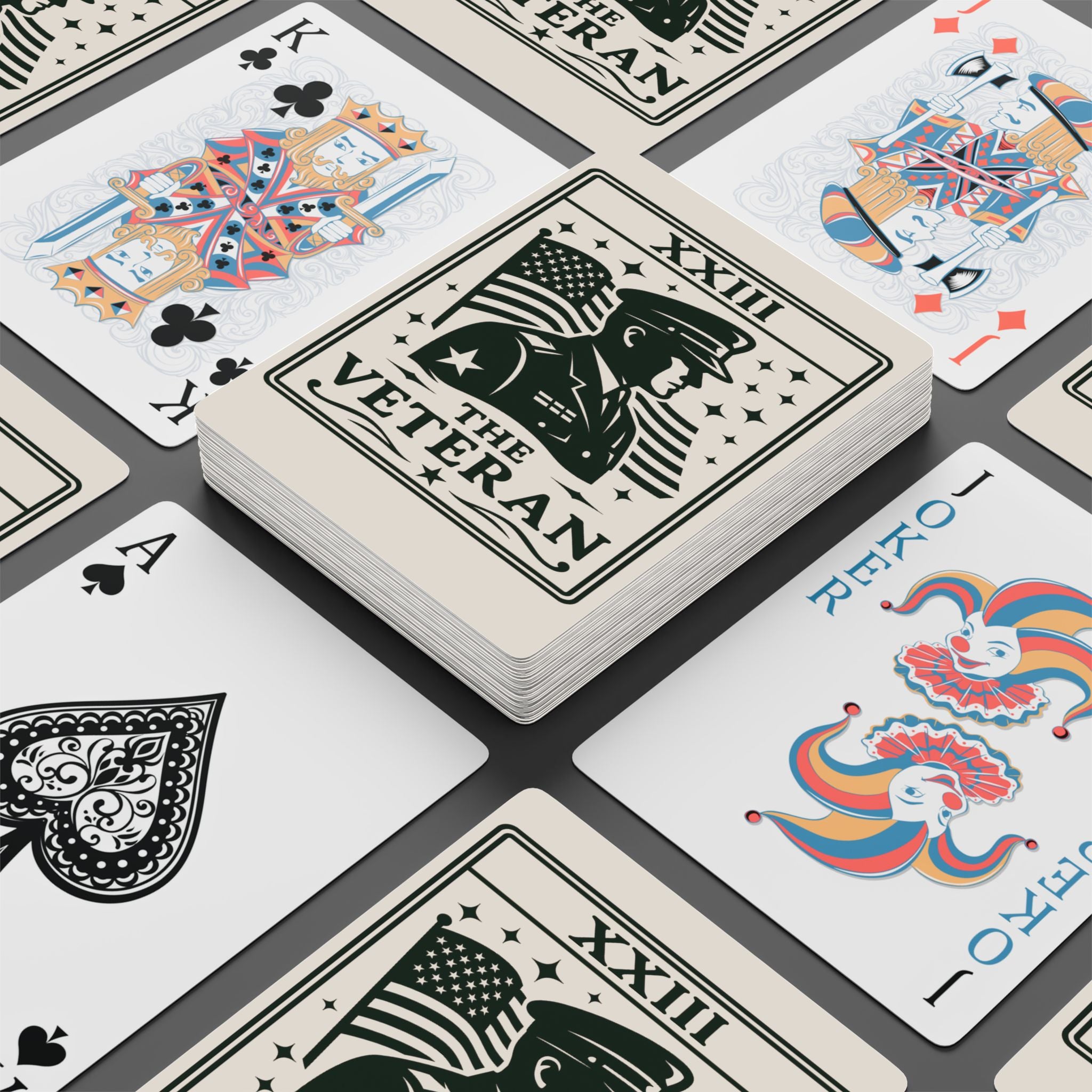 Veteran American Flag Poker Playing Cards | Military Themed Deck