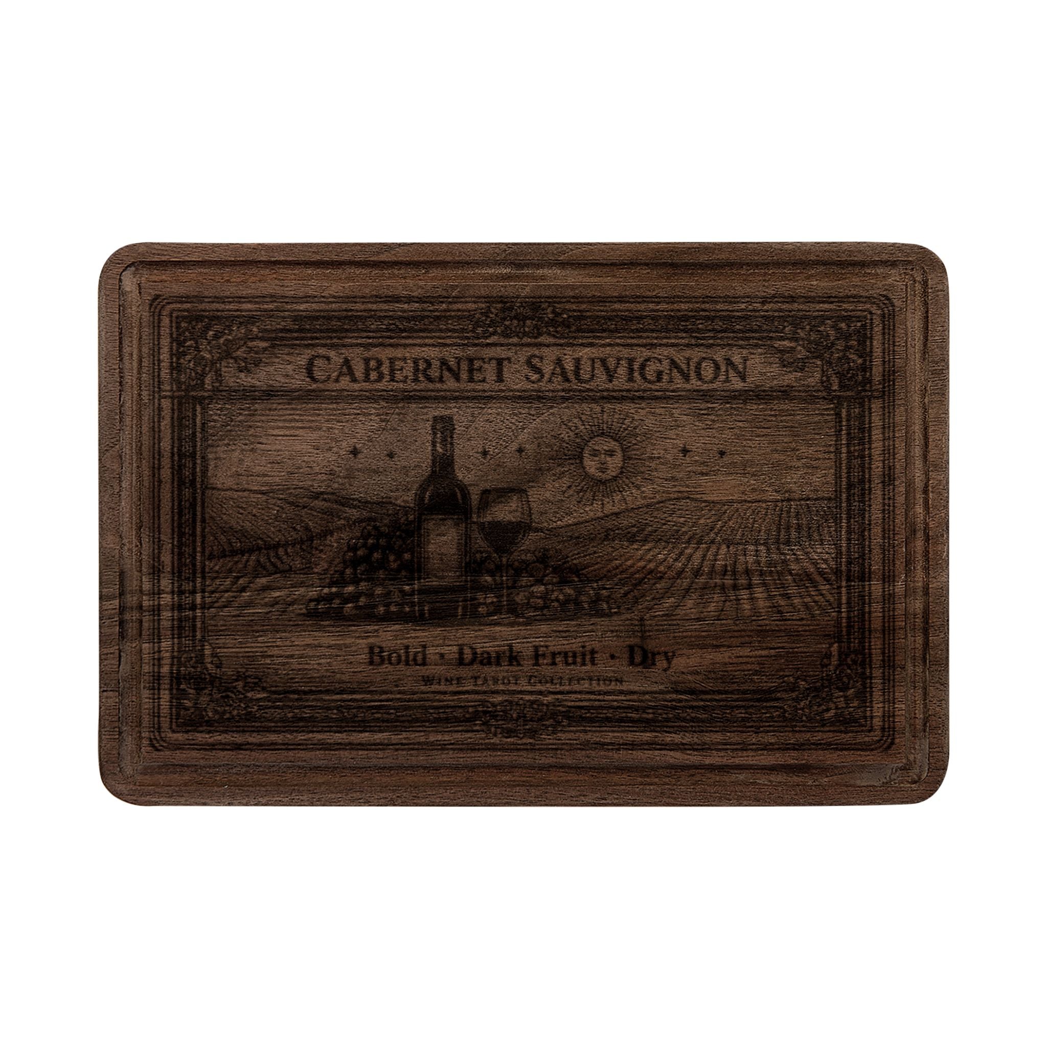 Cabernet Sauvignon Wine Label wooden cutting board | Engraved charcuterie board