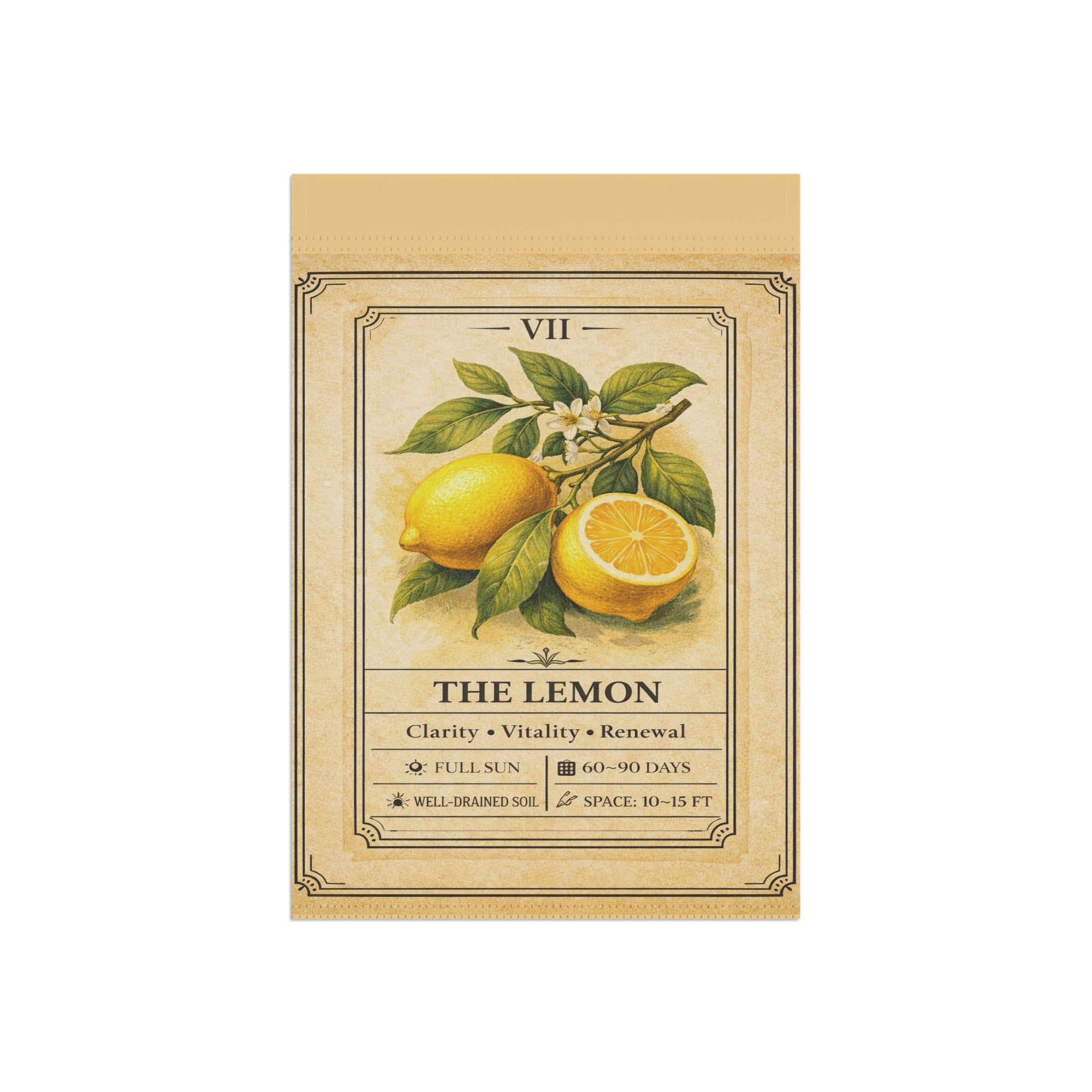 Vintage Lemon Botanical Garden Banner | House Flag