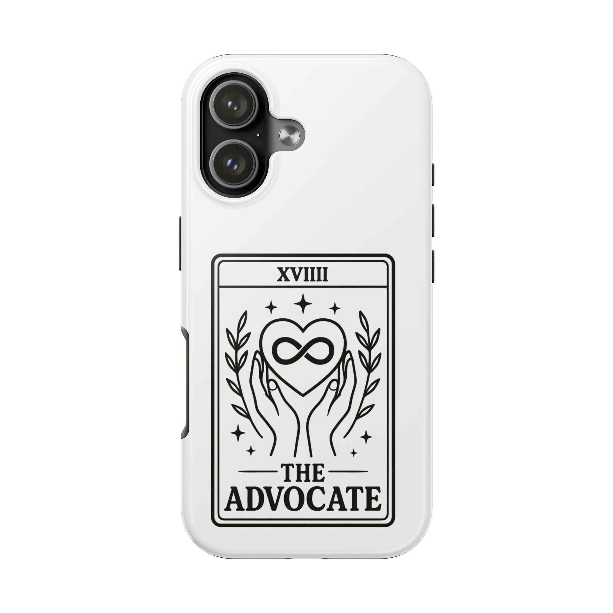 The Advocate tarot card Phone Case | infinity heart hands design
