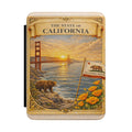 California Vintage Sunset with Golden Gate Bridge Kindle Case | State Flag, Bear & Poppies