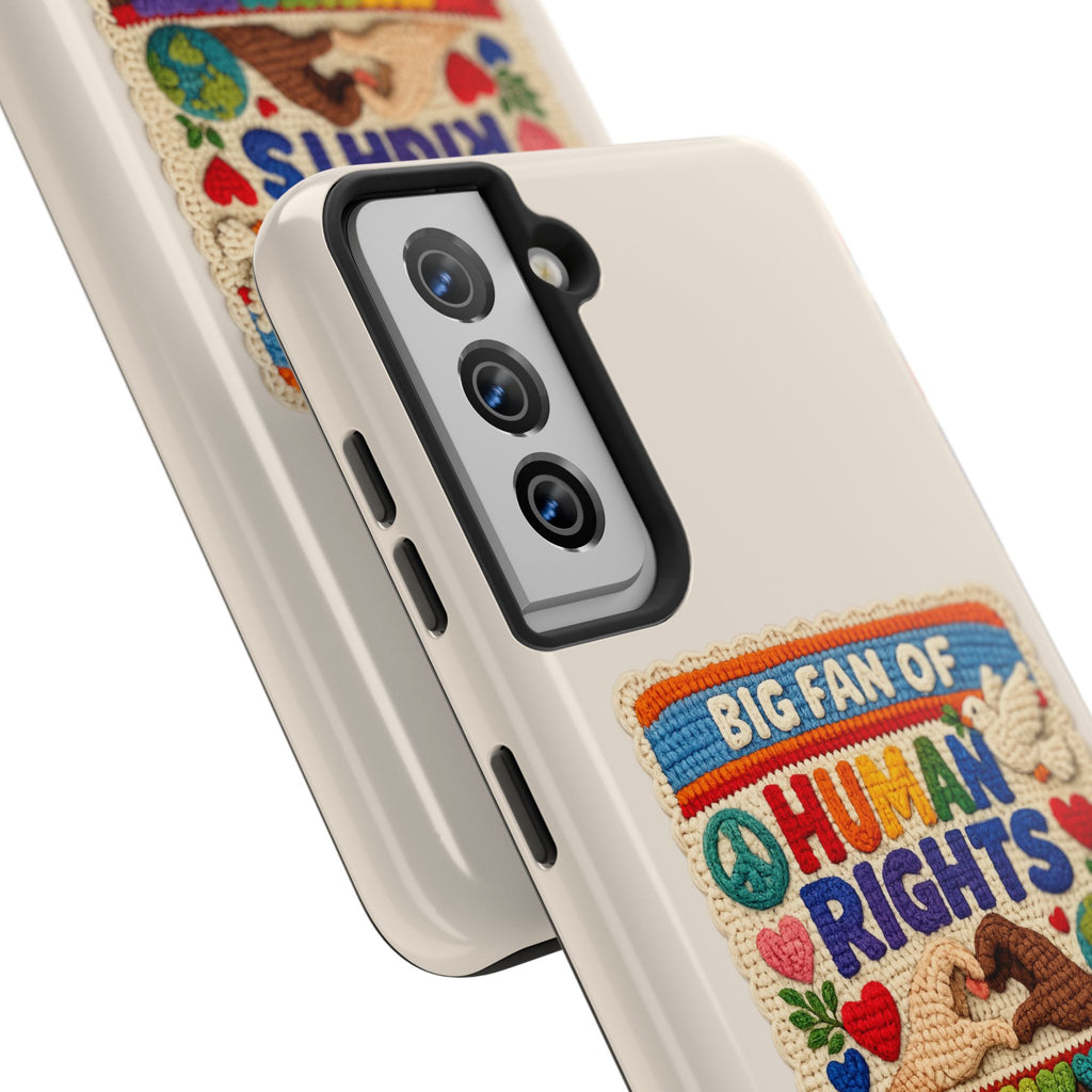 Big Fan of Human Rights Phone Case - Crochet Style Phone Case - Cute Activist Phone Case - Aesthetic Phone Case - Gift for Her