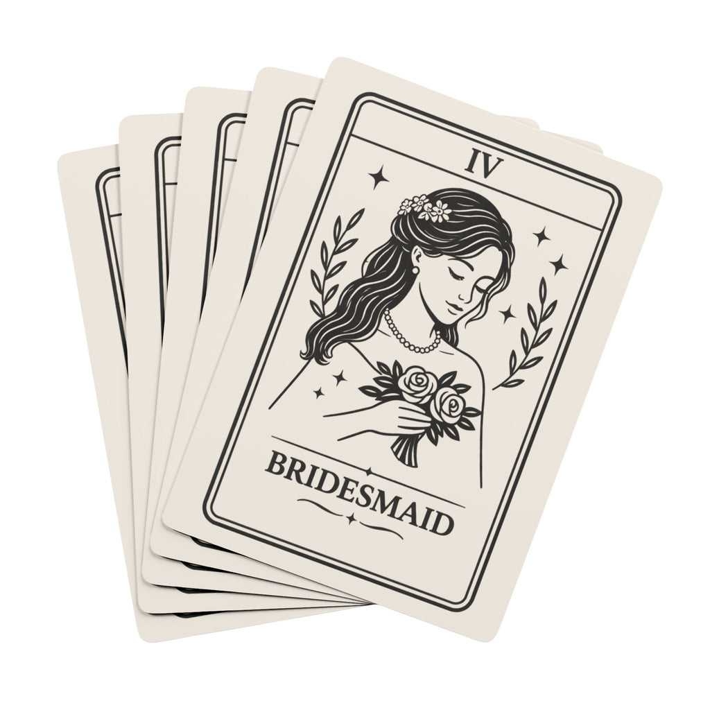 Bridesmaid Tarot Illustration Poker Playing Cards | Custom Bridal Deck