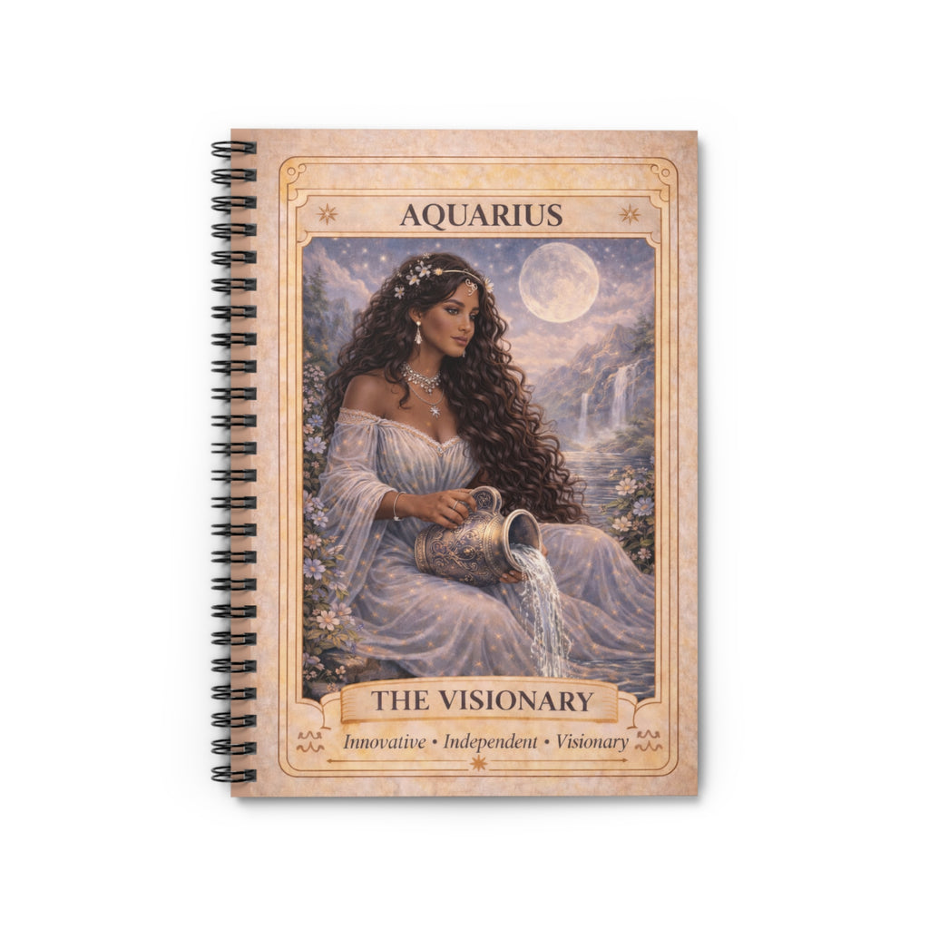 Aquarius 'The Visionary' Spiral Notebook - Astrology Journal for Innovators