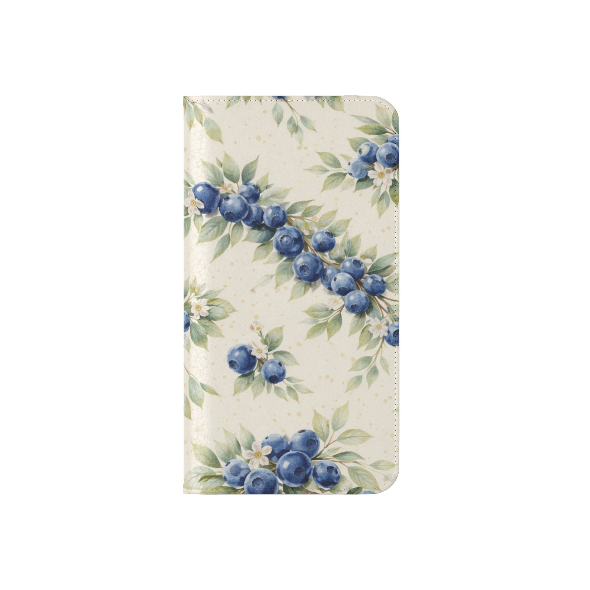 Blueberry Watercolor Pattern Flip Case | Phone Wallet, Card Slots