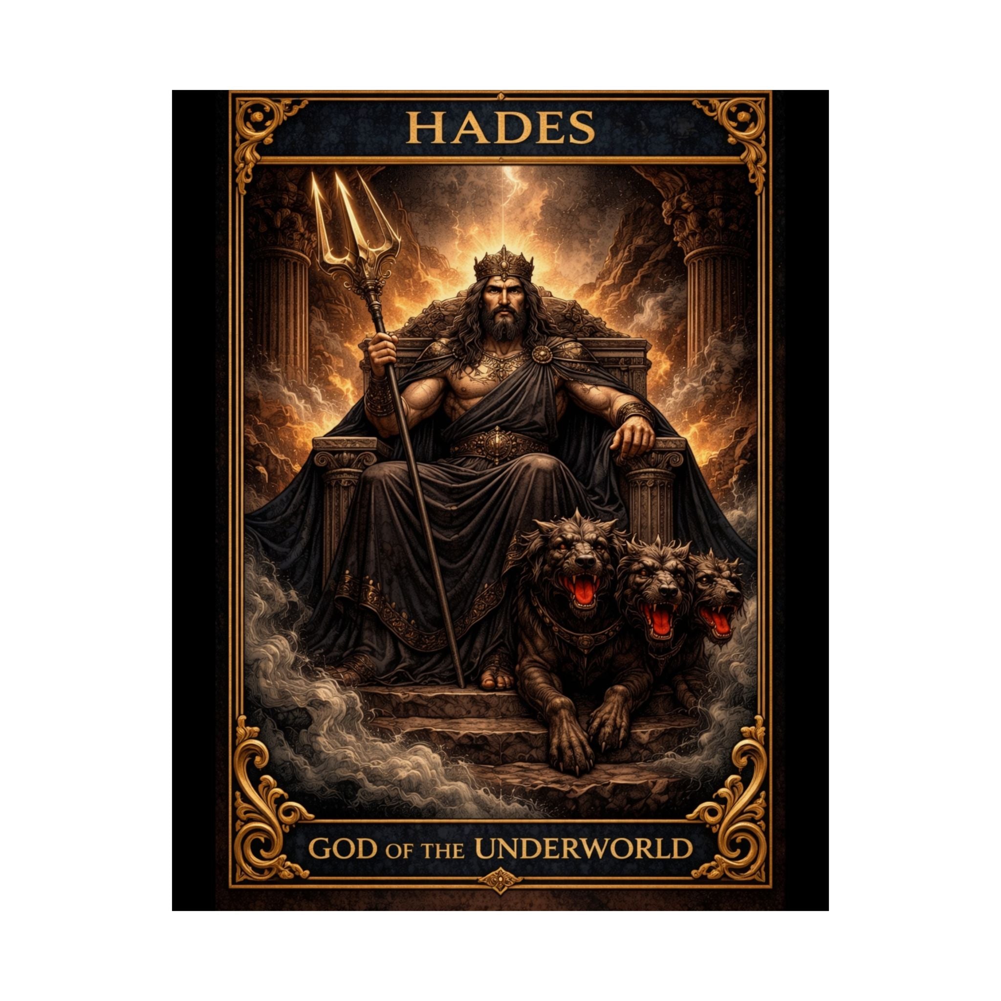 Hades Poster - Greek Mythology Wall Art - God of the Underworld Decor - Dark Aesthetic Poster - Mythology Art Print - Gothic Wall Art